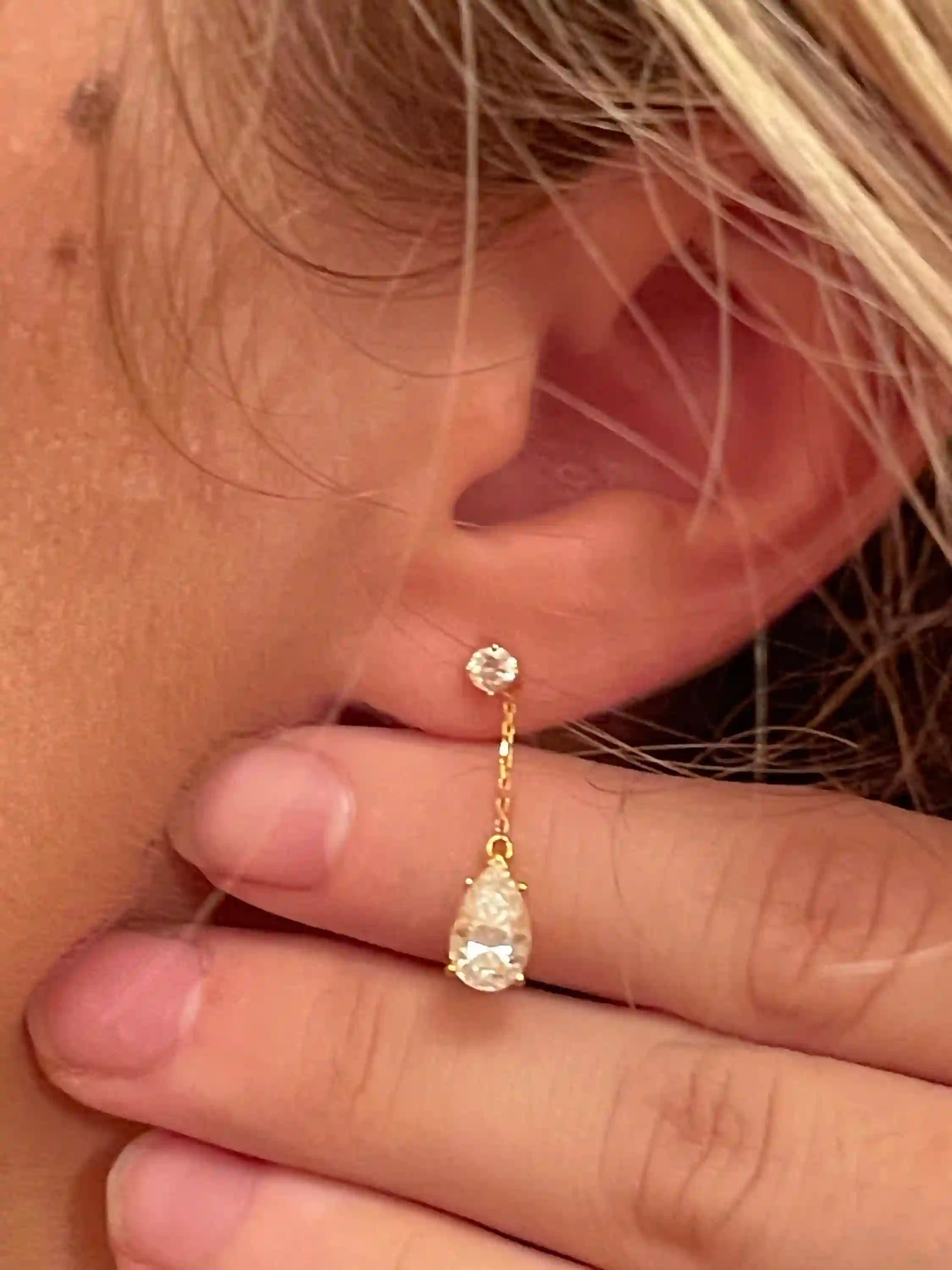 2 ctw Diamond Earrings Solid 18k Yellow Gold Dangle Earrings 18k Gold Drop Earrings Diamond Jewellery 2 carat Diamond Fine Jewelry Birthday 