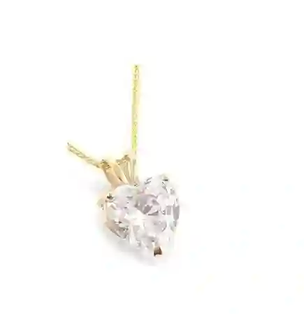 SOLID 18k Yellow Gold, Heart Diamond Solitaire Pendant, Heart Necklace Diamond Pendant, Heart Shaped Diamond Jewelry, Christmas Anniversary 