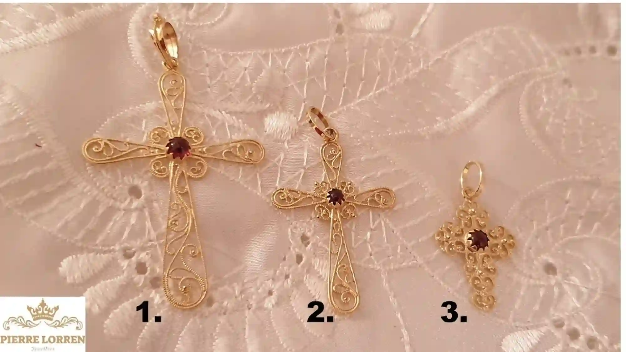 18Kt Solid GOLD Garnet Cross pendant gift for women/FILIGREE Gold Cross Charm Religious Jewelry Byzantin pendant 18k HANDMADE Christian gift 