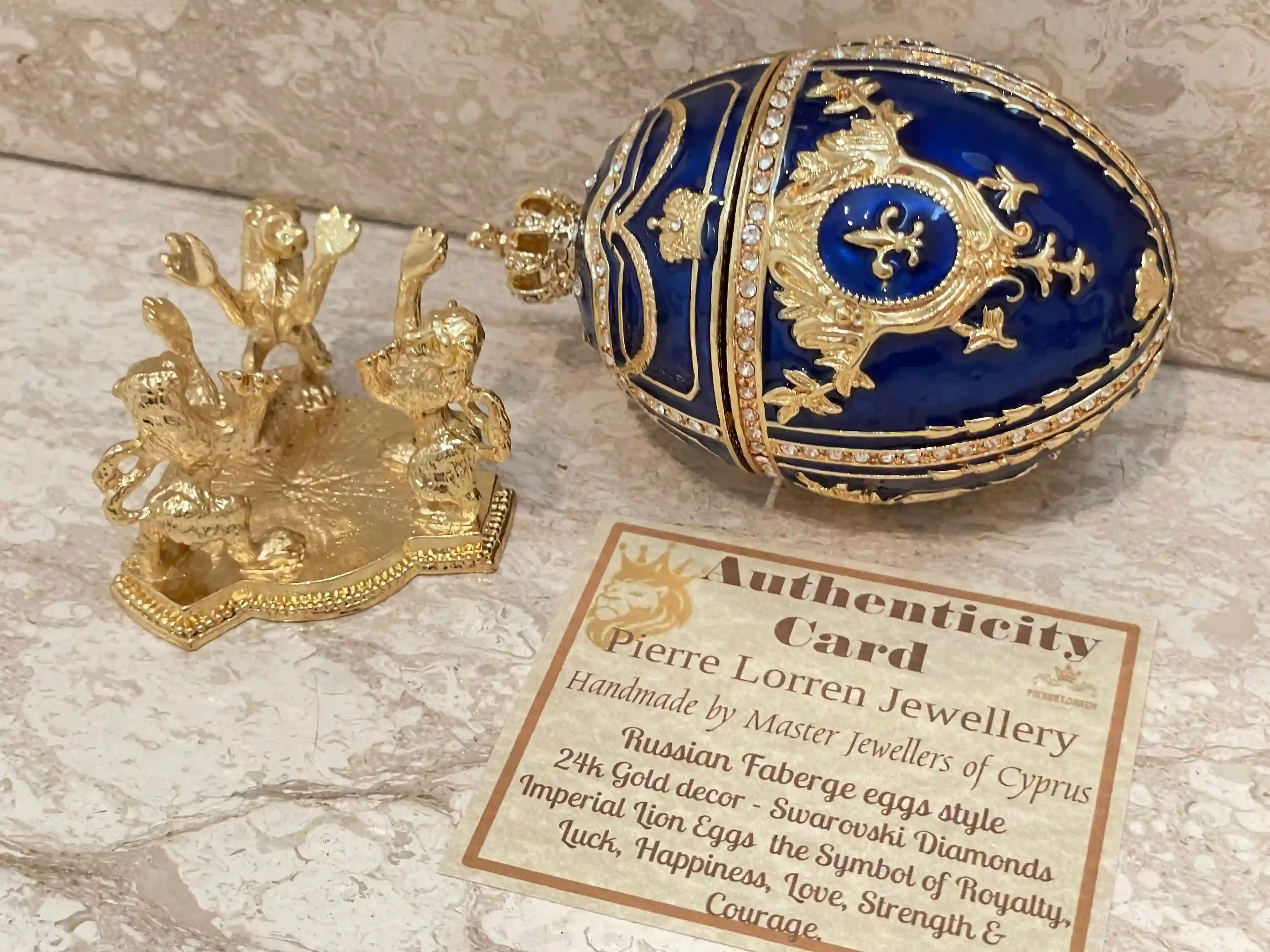 Sapphire Blue Faberge egg Pendant egg & Faberge egg Style Decorative Boxes, Faberge,Something Blue Wedding gift,24kGold 200Crystals HANDMADE 