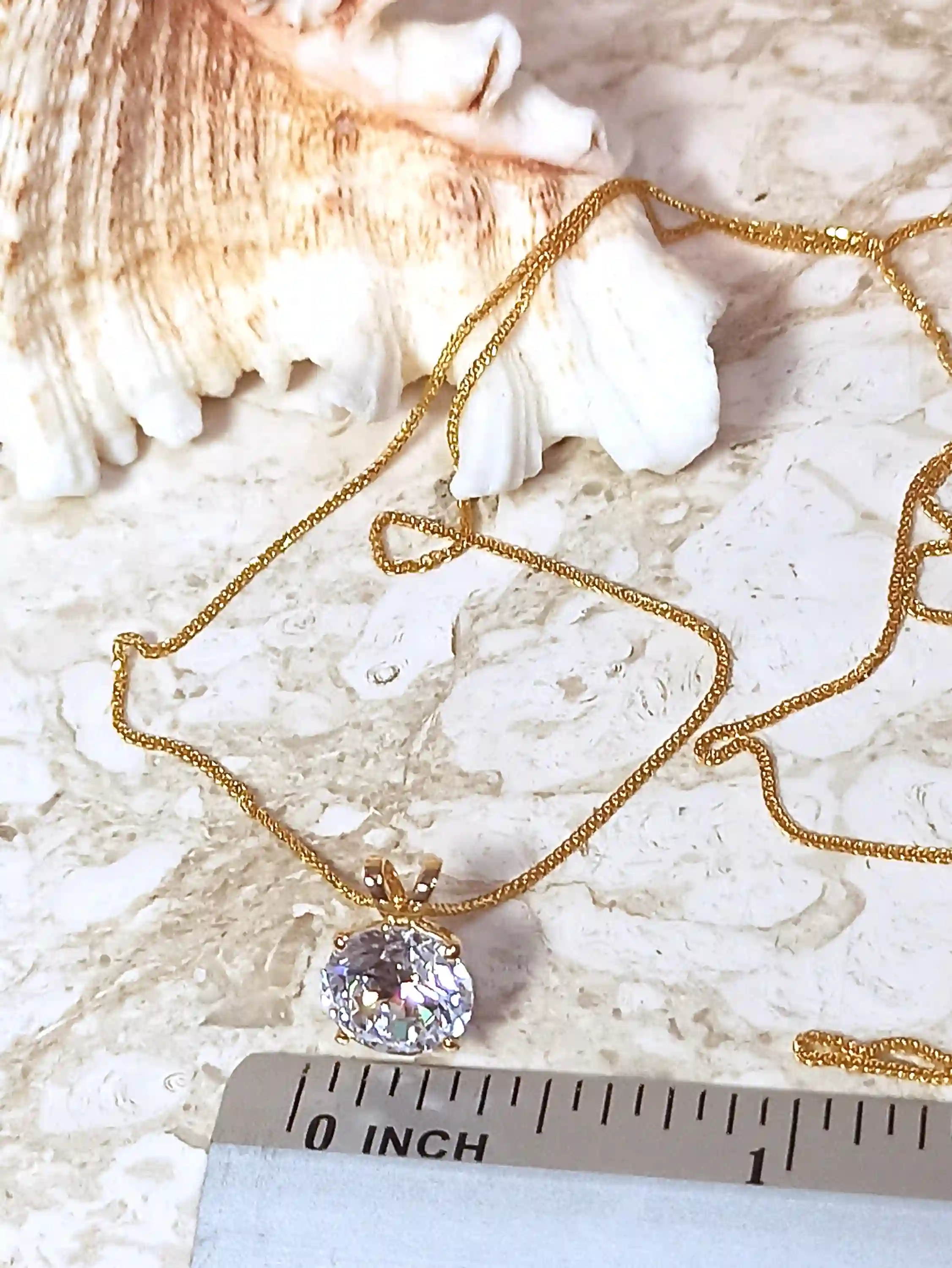 SOLID 18K Gold, 1.5ct carat, DIAMOND Necklace, Luxury Jewelry, SOLITAIRE Necklace, Gift for Her, Valentines, Statement Necklace, 18