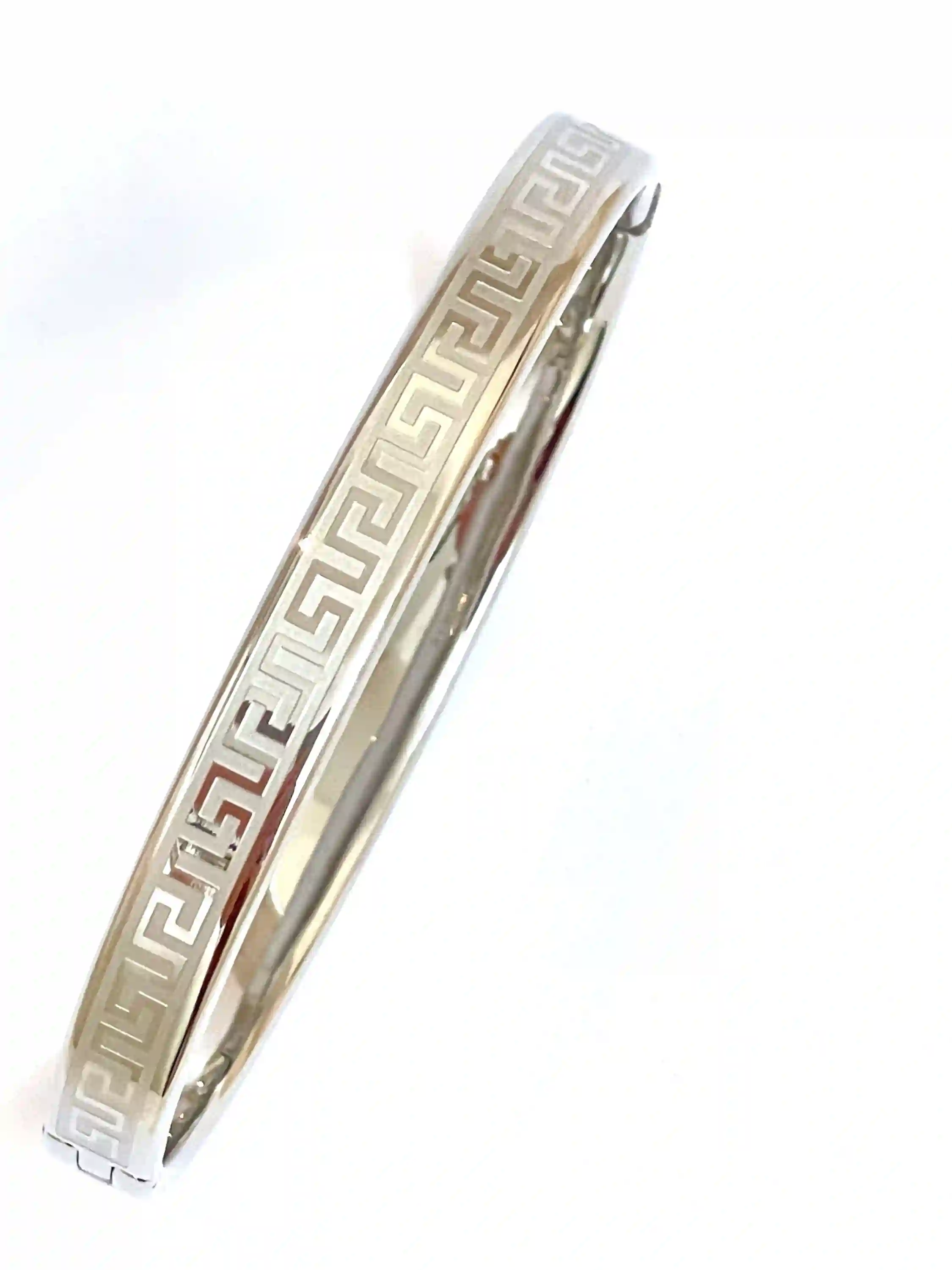 Silver Bangle Bracelet for women/Greek Key Bracelet/Meander Bracelet/Greek Key Bangle/Greek Jewelry/Birthday Gift for Her Friend Teacher mum 