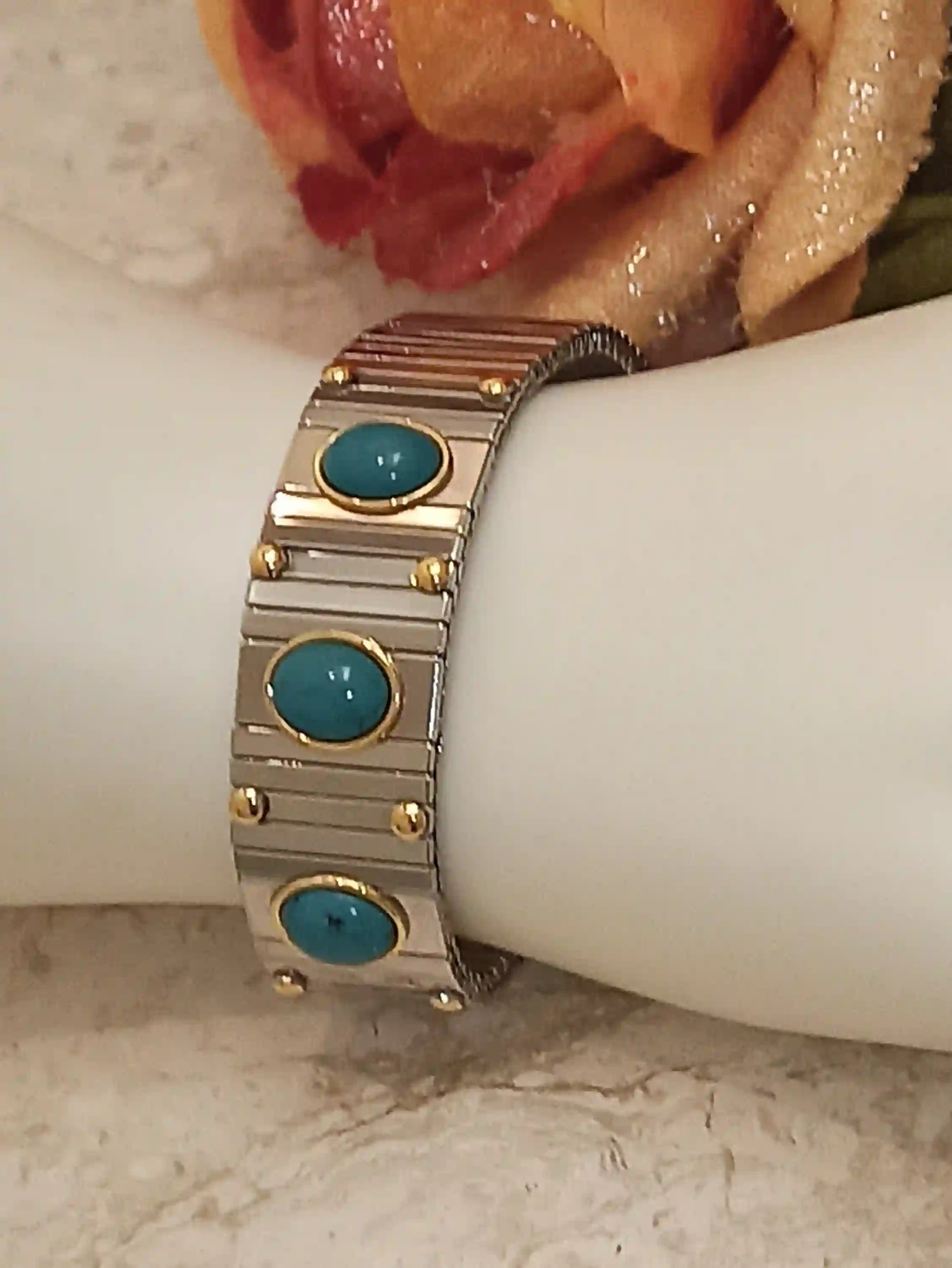 9ct Turquoise Bracelet and Ring Jewelry /Turquoise Jewelry/Jewelry Gift/Mothers Day Bracelet Ring/Mother Gift/Mothers Day Gift from daughter 
