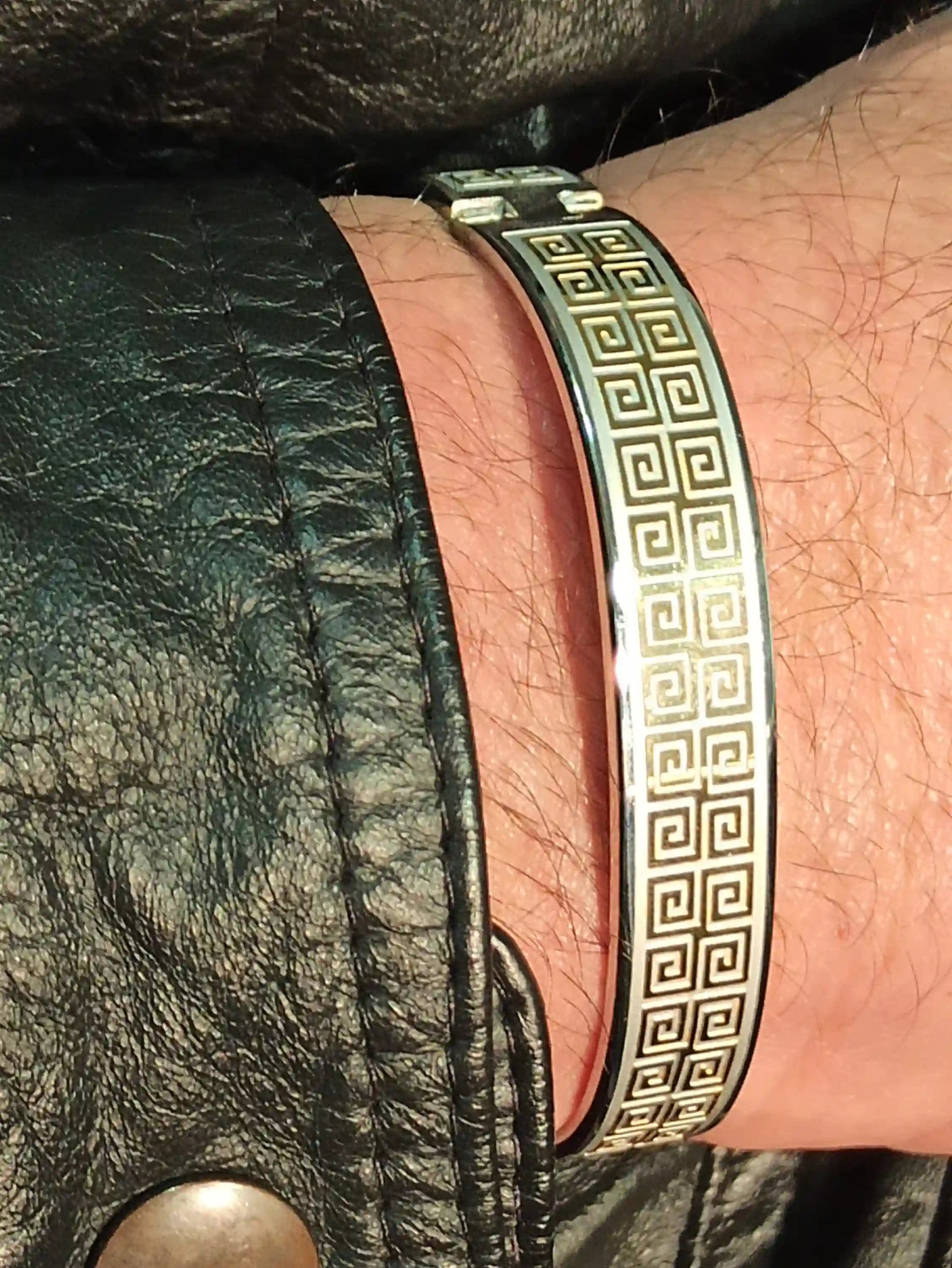Unisex Jewellery Greek Gift Bangle Bracelet/Ancient Greek Bracelet Silver Key Jewelry 12mm/Meander Bracelet/Silver Cuff Bracelet/Open Bangle 