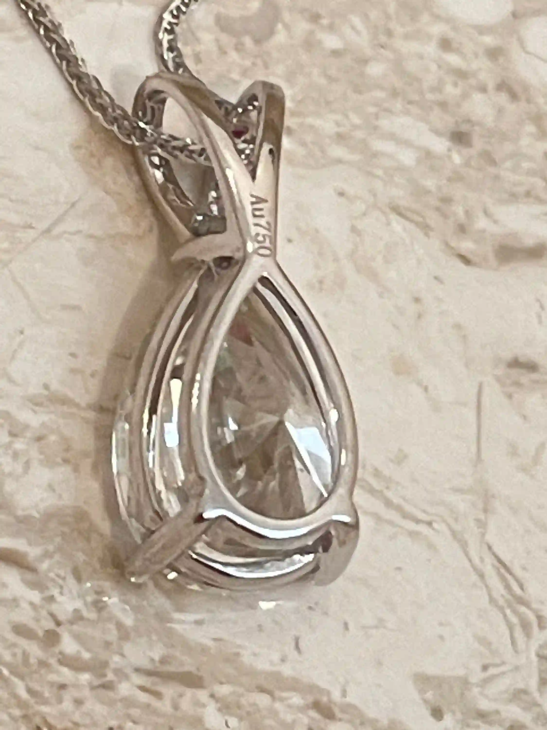 LabGrown Pear Shaped Diamond Necklace Pendant SOLID 18k White Gold GRA Certified 2 carat Solitaire Diamond Pear Pendant Fine Diamond Jewelry 