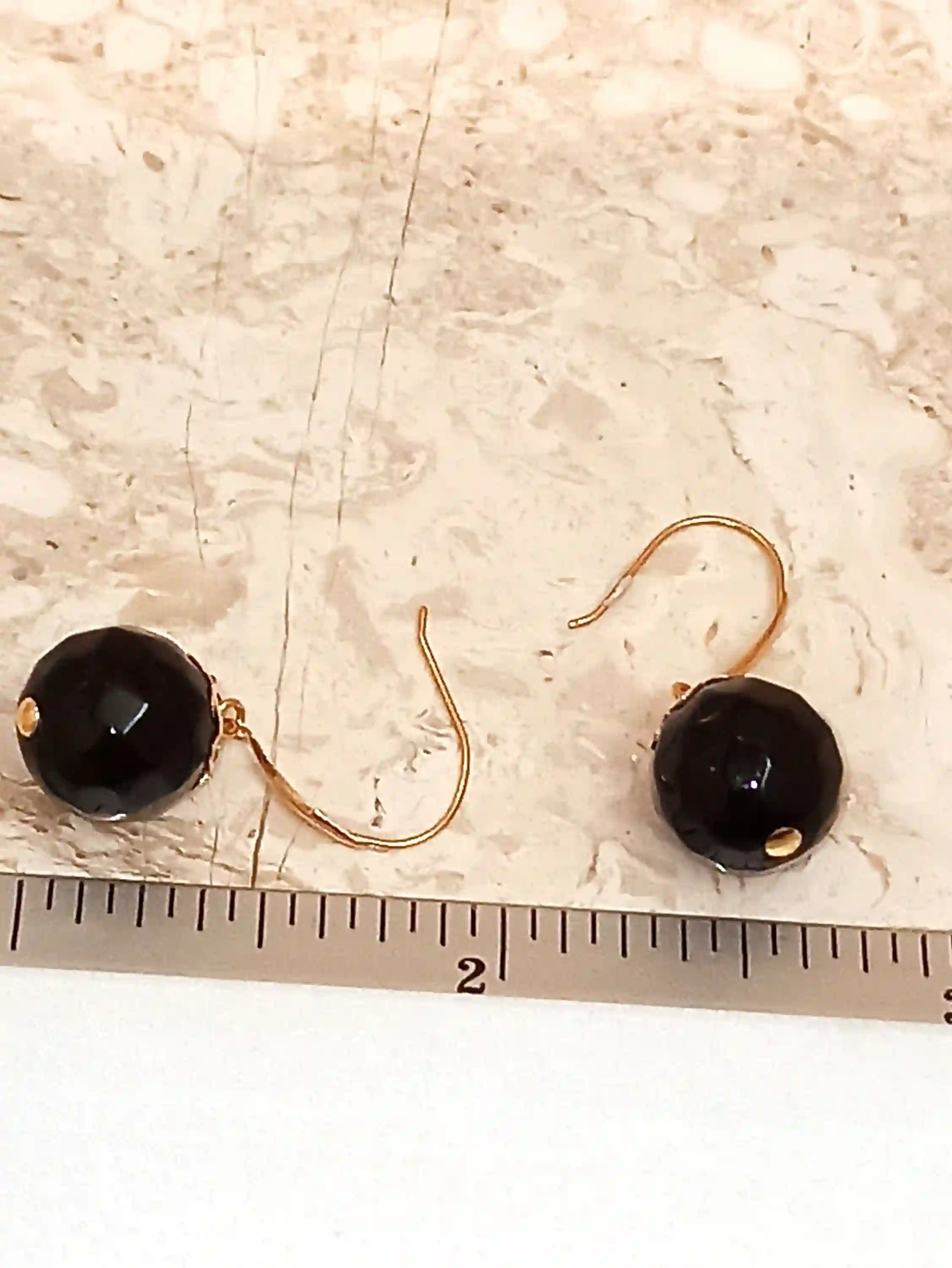 Luxury Earrings GOLD,Designer Earrings Dangle,Solid Gold Earrings,18k GOLD Earring Dangle,NATURAL Onyx,10mm,Gemstone Earrings Dangle Gold,1