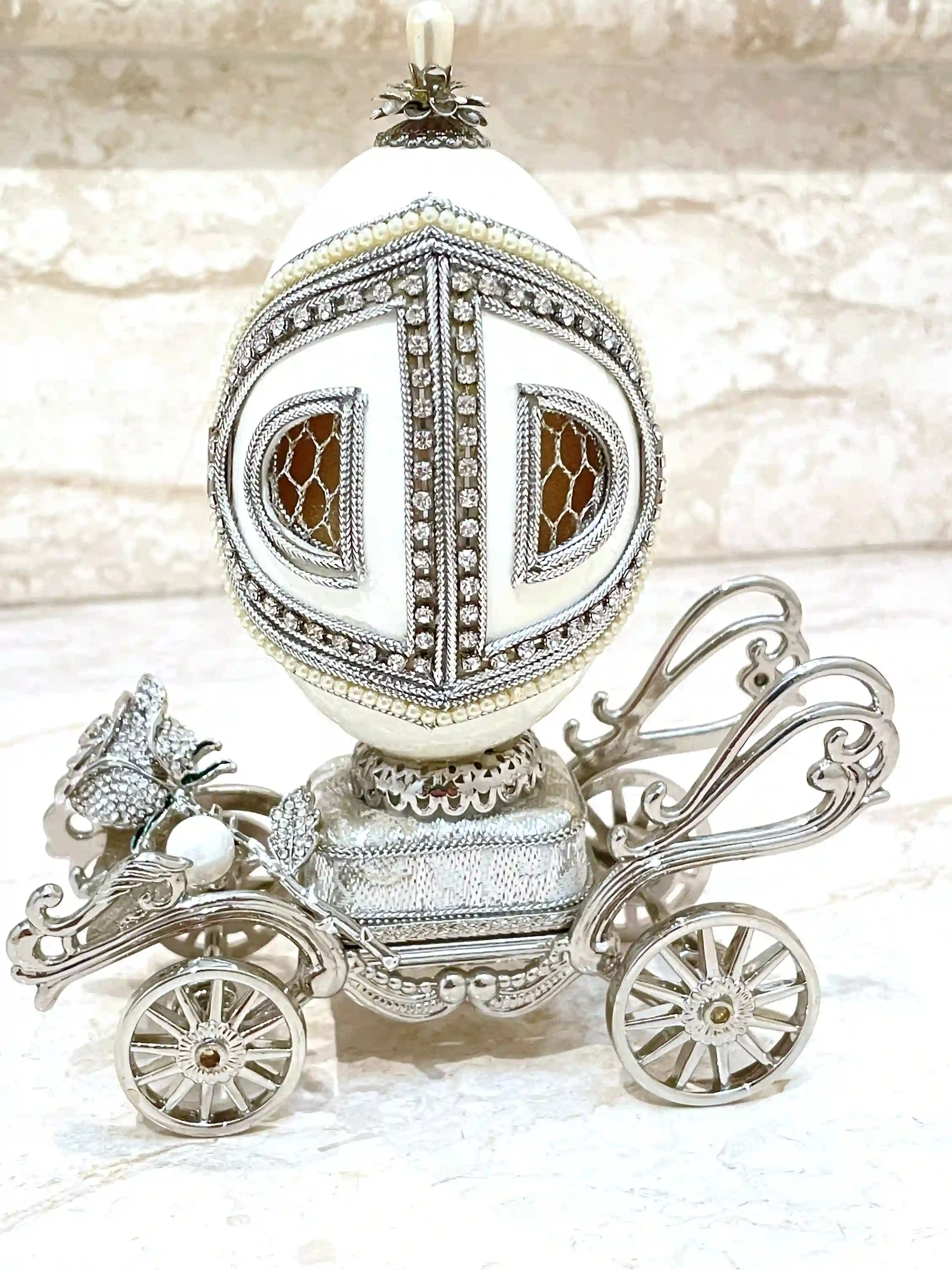 Faberge Egg Antique Imperial Faberge Style Egg 1989 Gift for wife 35year Anniversary gift Bride Wedding day Bridal shower gift for daughter 
