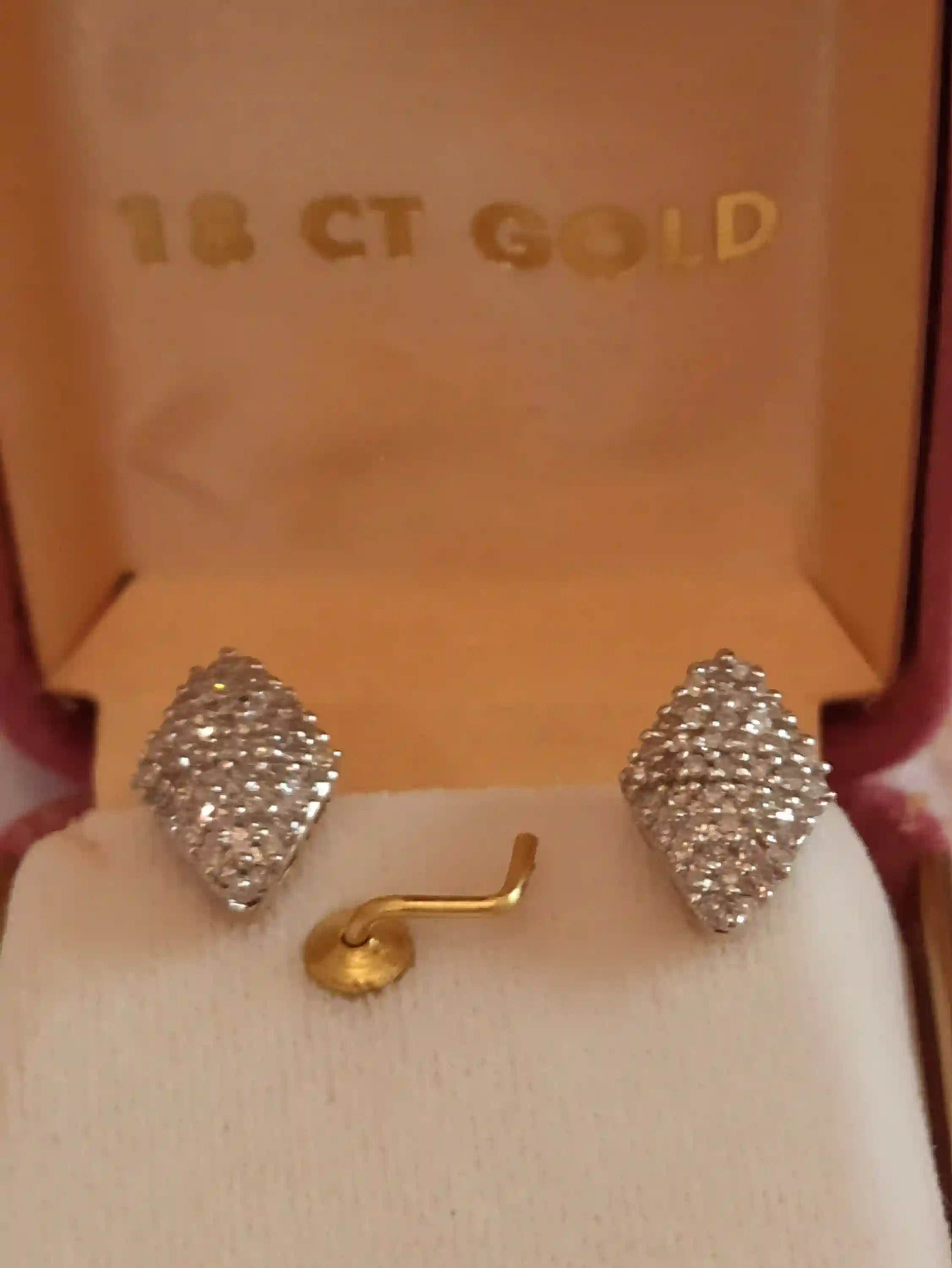 Genuine Diamond Earrings, Diamond Studs, Diamond Vintage Earrings, Diamond Vintage Studs, Minimalist Stud earrings, 18k Studs with Diamonds 