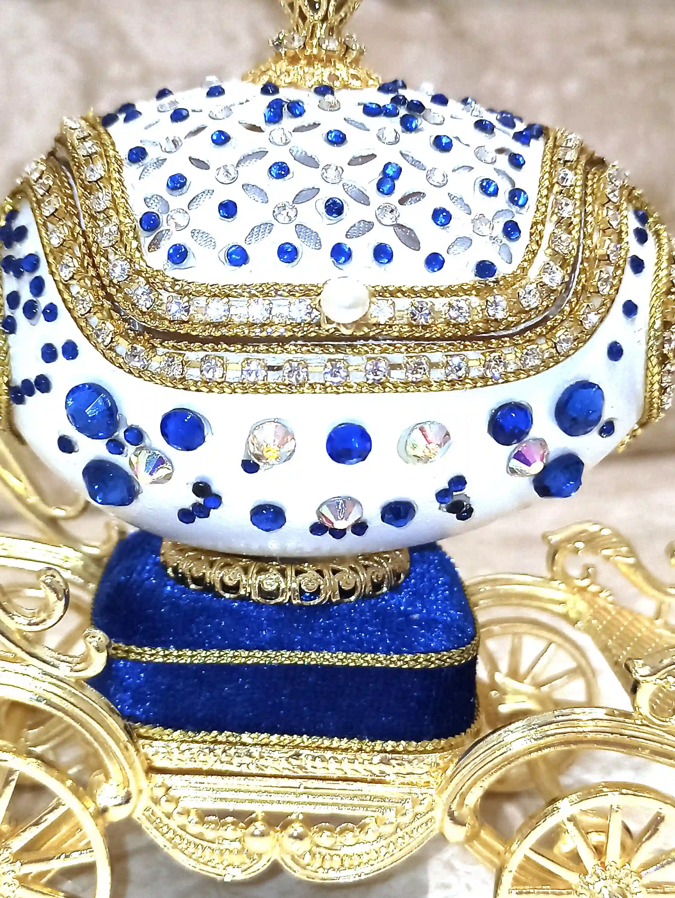 Luxury Antique Princess Diana Memorabilia Gift, Faberge Egg Music Box,Royal Diana Silver Coin Jewelry box,Faberge egg Trinket box 24kt 