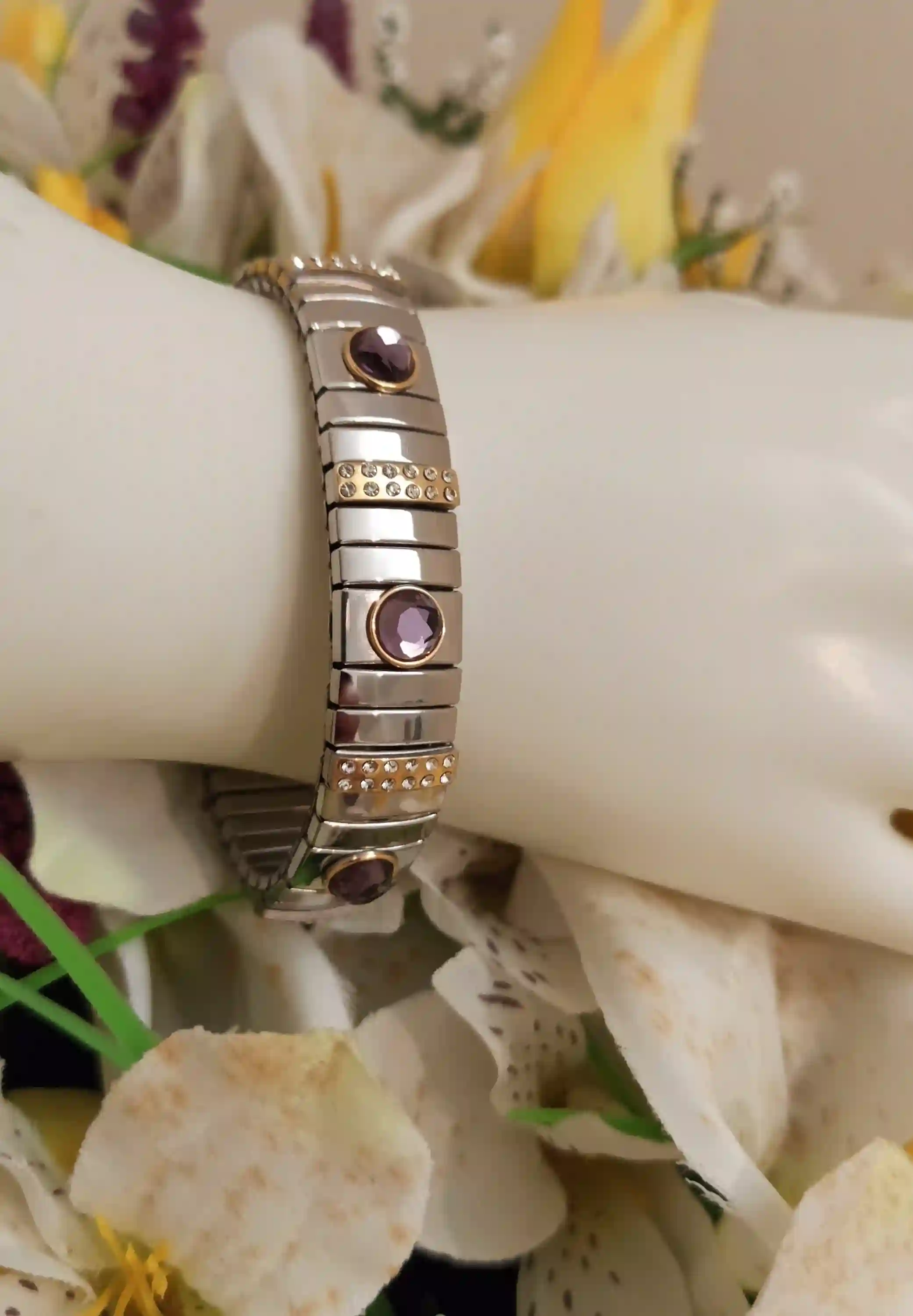Amethyst Bracelet for Women/Handmade Bracelet Silver Amethyst/Gift for her/February Birthstone/Wedding Glam Jewelry/Amethyst Crystal Jewelry 