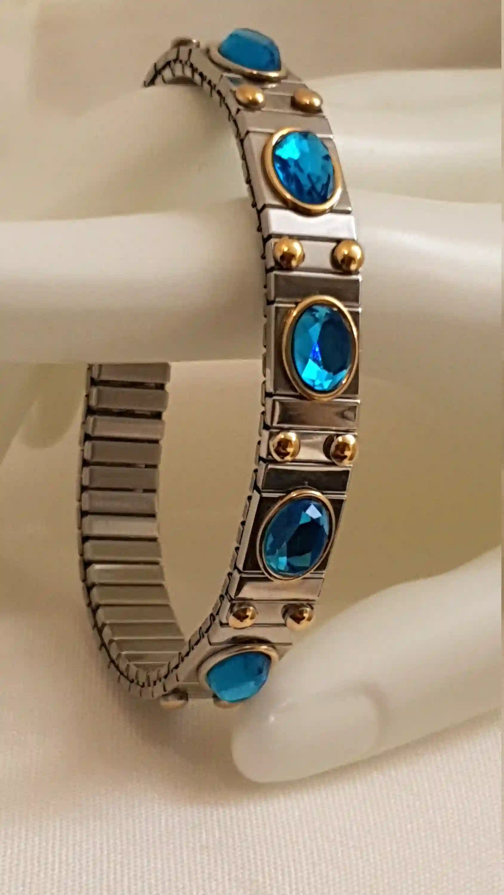 Aquamarine bracelet/Aqua Marine Jewelry/Silver Crystal Bracelet/Bracelets for women/March birthstone/Crystal bracelet/Handmade Jewelry Gift 