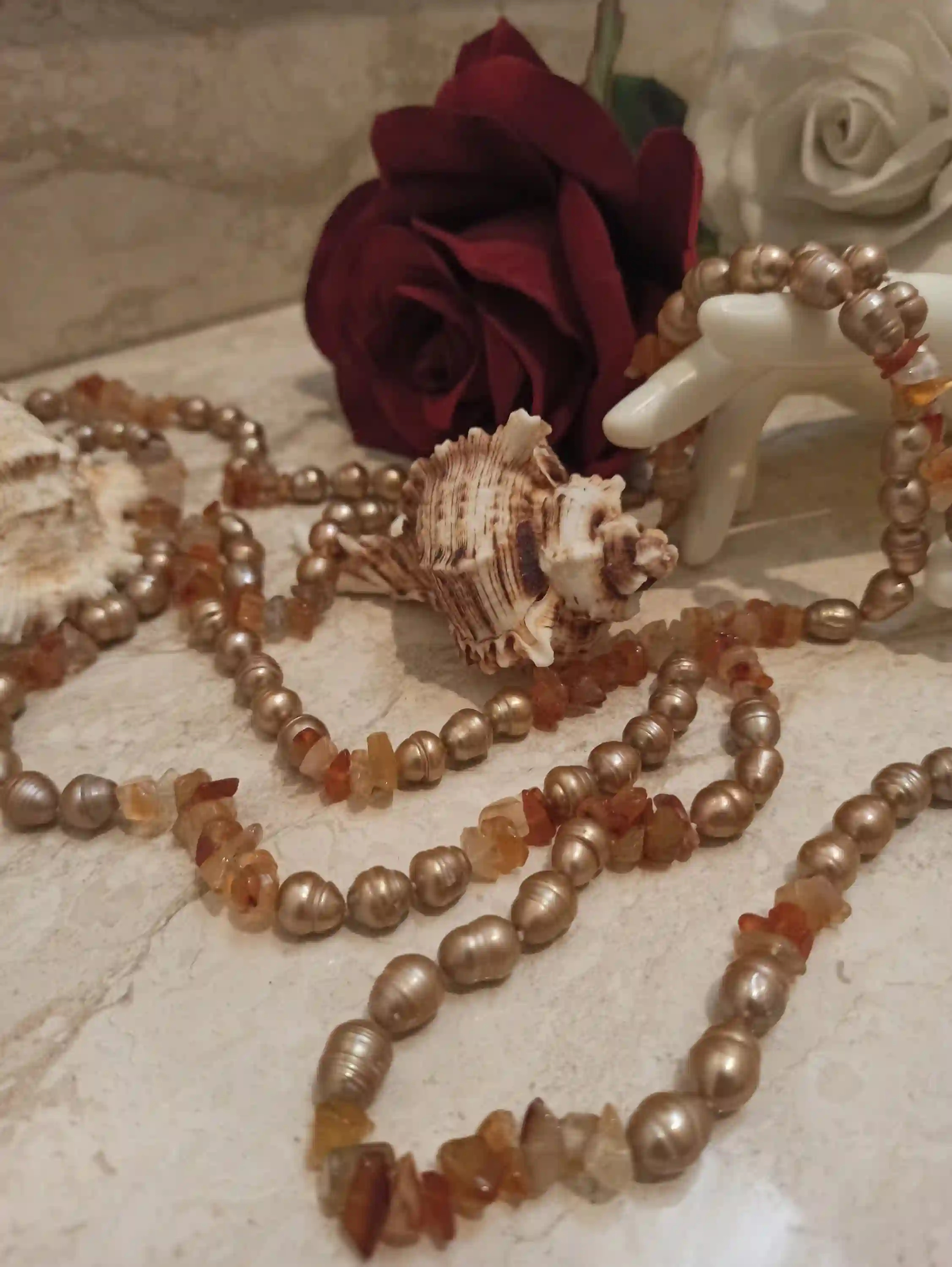 Peach Freshwater Pearl Necklace Jewelry/Freshwater Pearl Jewellery/Hand knotted Pearl Necklace/Mothers Day Gift Pearls/Women Birthday Gifts 