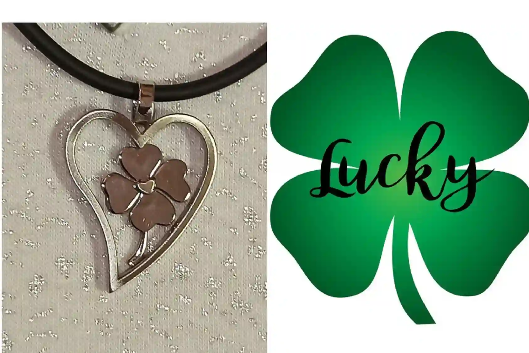 SILVER Clover Pendant Necklace/Four Leaf Clover Necklace/GOOD LUCK Necklace/Clover Charm Necklace/ St Patricks Day Necklace Shamrock Jewelry 
