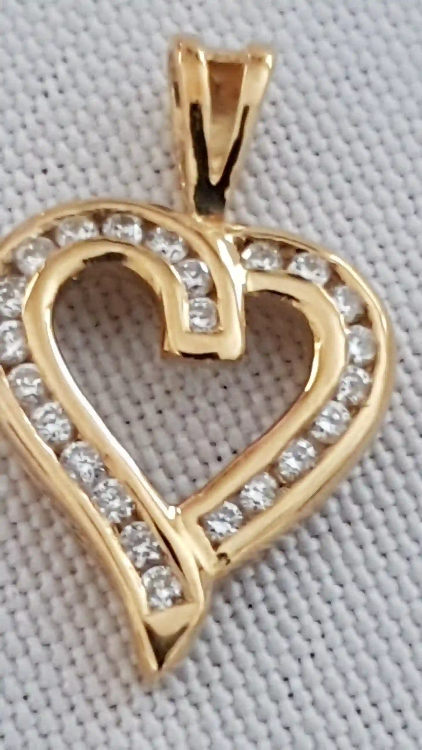 18K GOLD Heart Pendant Real DIAMONDS/Anniversary Gift Heart Diamond Pendant/Solid Gold Pendant Gift for Her Authentic Diamond .30ct Handmade 