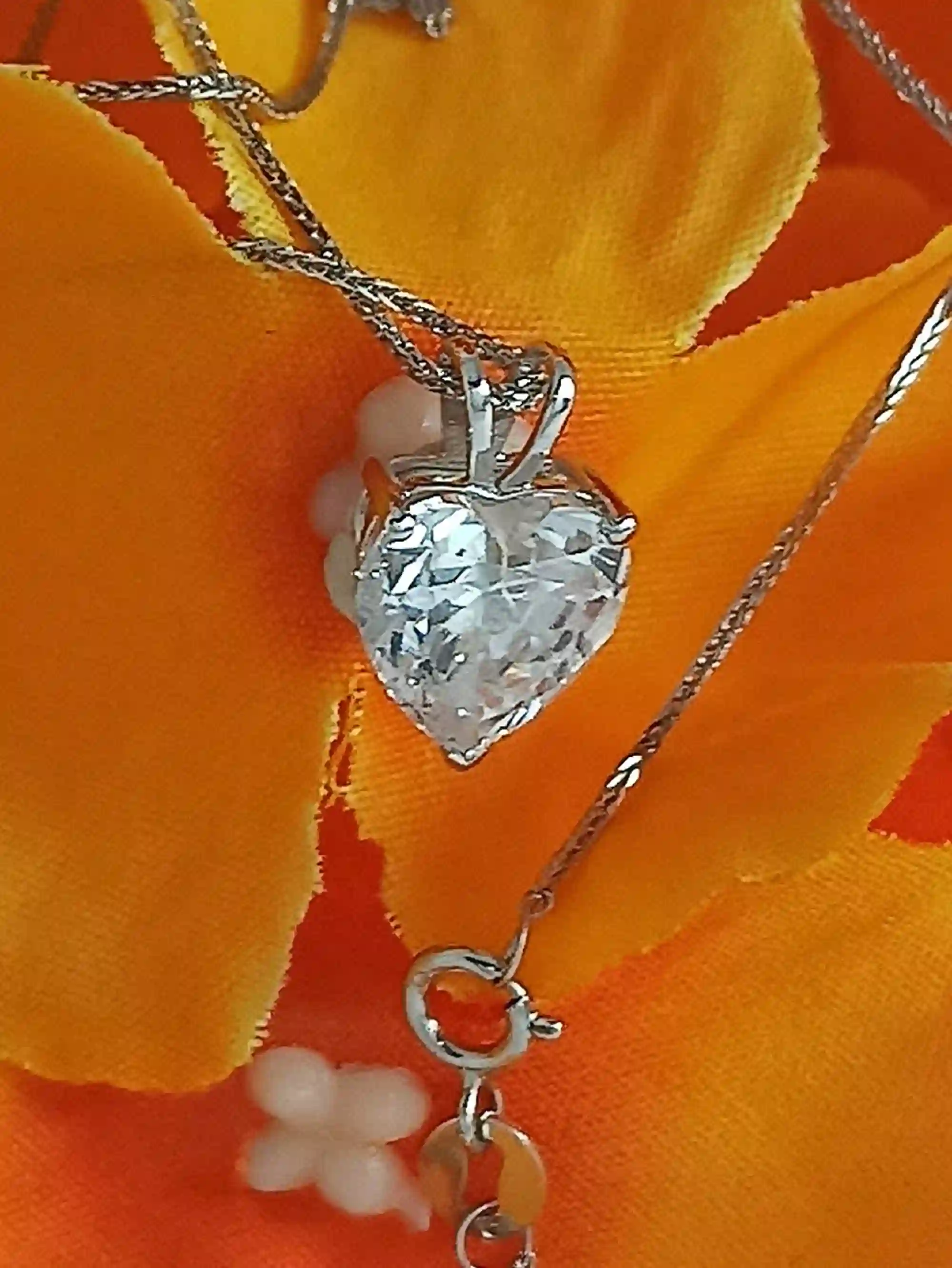 Heart 1.5 carat Diamond SOLITAIRE Pendant Graduation Jewelry for her Solid 18k GOLD Diamond Necklace Heart HANDMADE Jewellery Daughter gift 