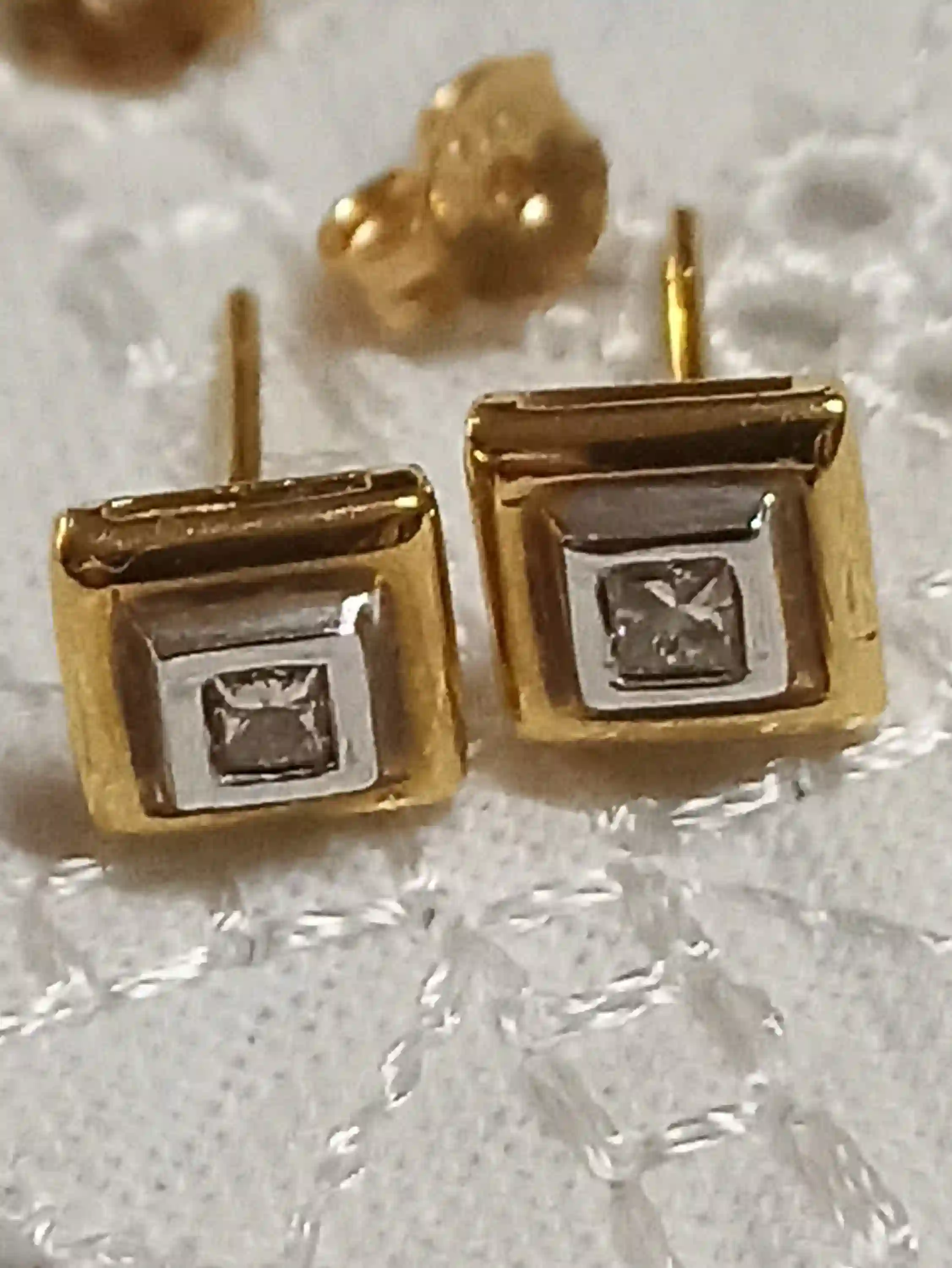 Diamond earrings solid 18K gold Unique jewelry gift /GENUINE diamond earrings HAND made /Real Diamond gold stud earrings Jewellery Handmade 