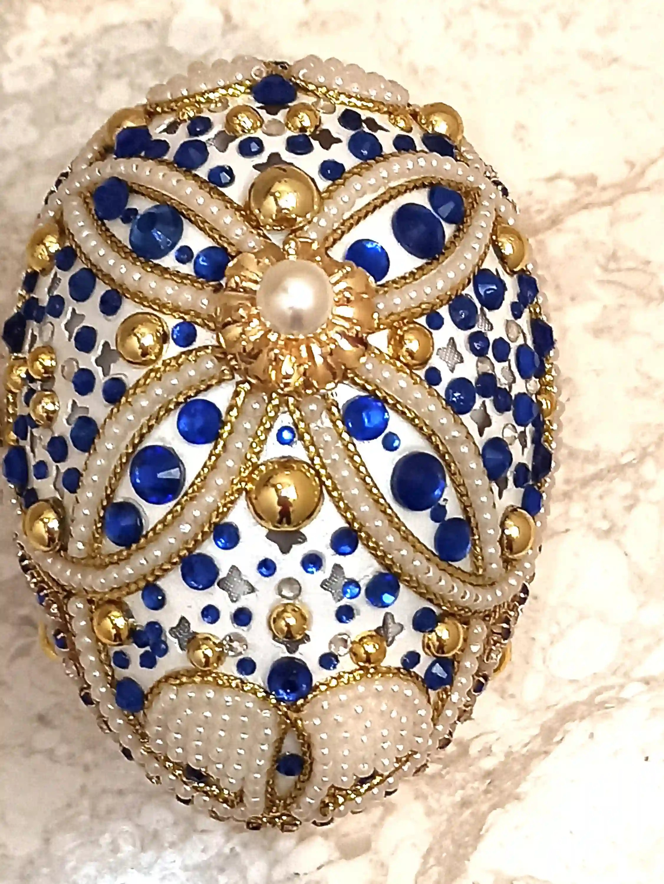 RARE-Limited Edition-Faberge Egg- Faberge Easter Egg-Faberge Style Egg-Faberge egg Trinket Box-Faberge Egg Music Box-24k GOLD-Sapphire Gift 