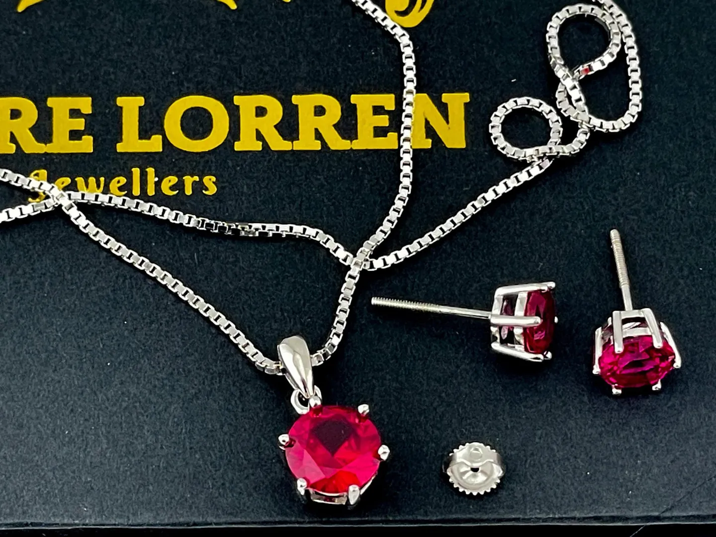 4ctw CERTIFIED Natural Ruby Solitaire Necklace SET Genuine Ruby Pendant Ruby Pendant Earrings Ruby Jewelry Set 18k HANDMADE by Pierre Lorren