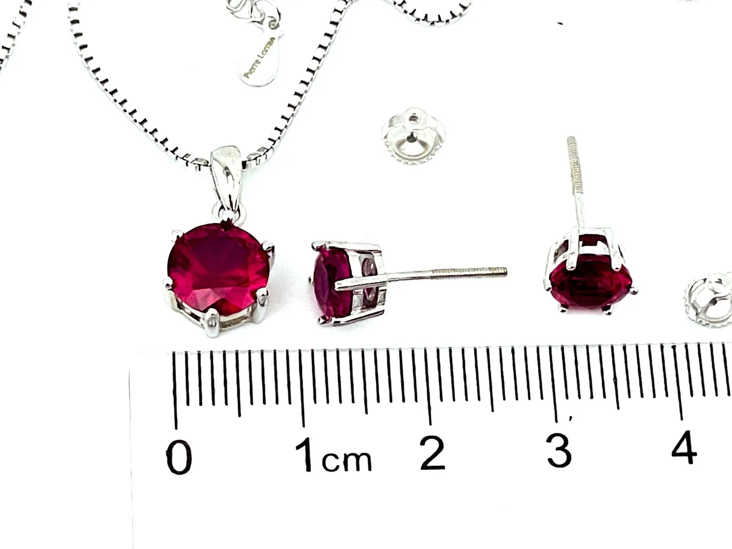4ctw CERTIFIED Natural Ruby Solitaire Necklace SET Genuine Ruby Pendant Ruby Pendant Earrings Ruby Jewelry Set 18k HANDMADE by Pierre Lorren