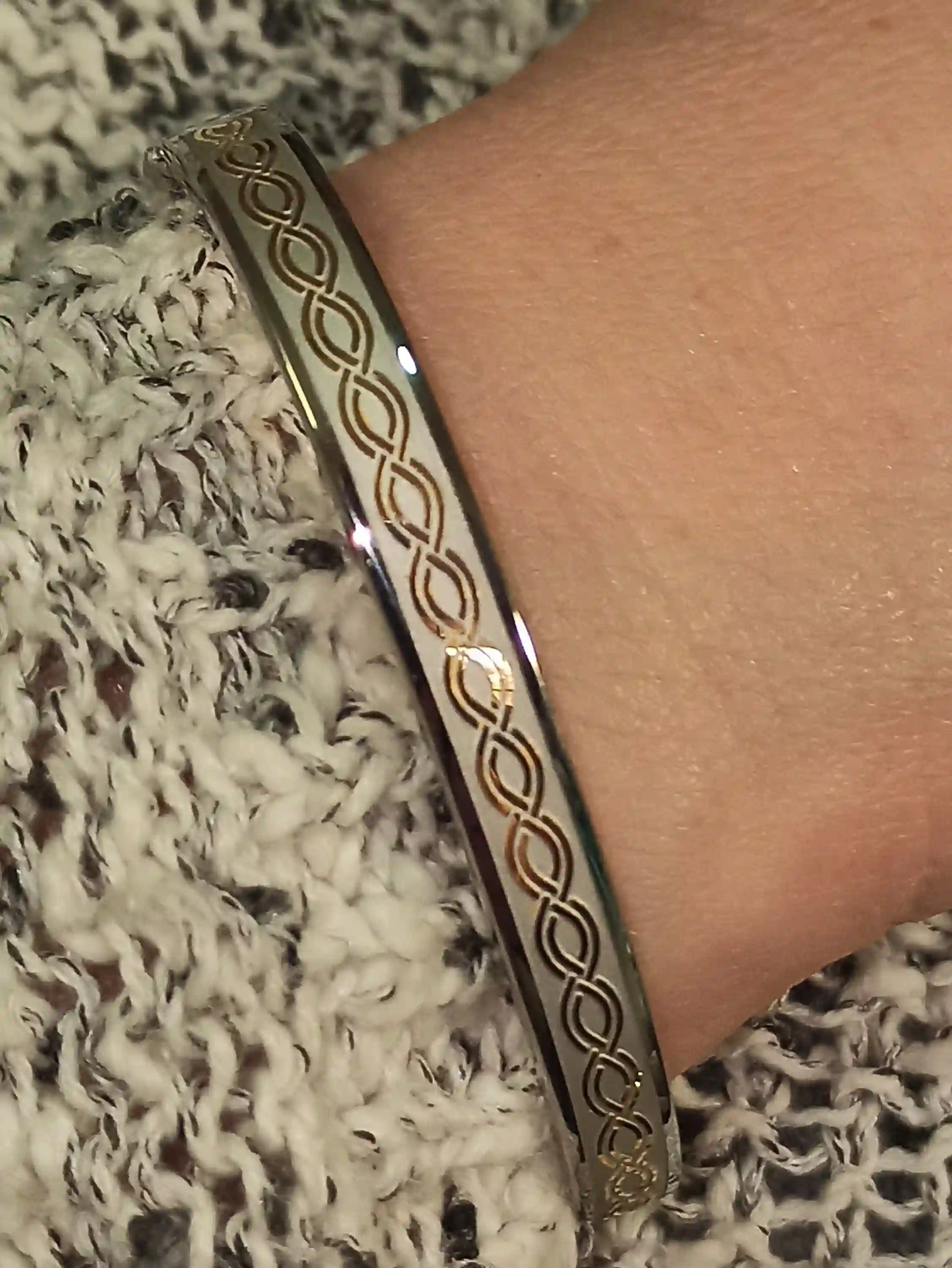Ancient GREEK Jewelry SILVER ETERNITY Bangle Bracelet Spiral Meander 24KGOLD/Greek Jewelry Bracelet Graduation Birthday Daughter Sister Gift 