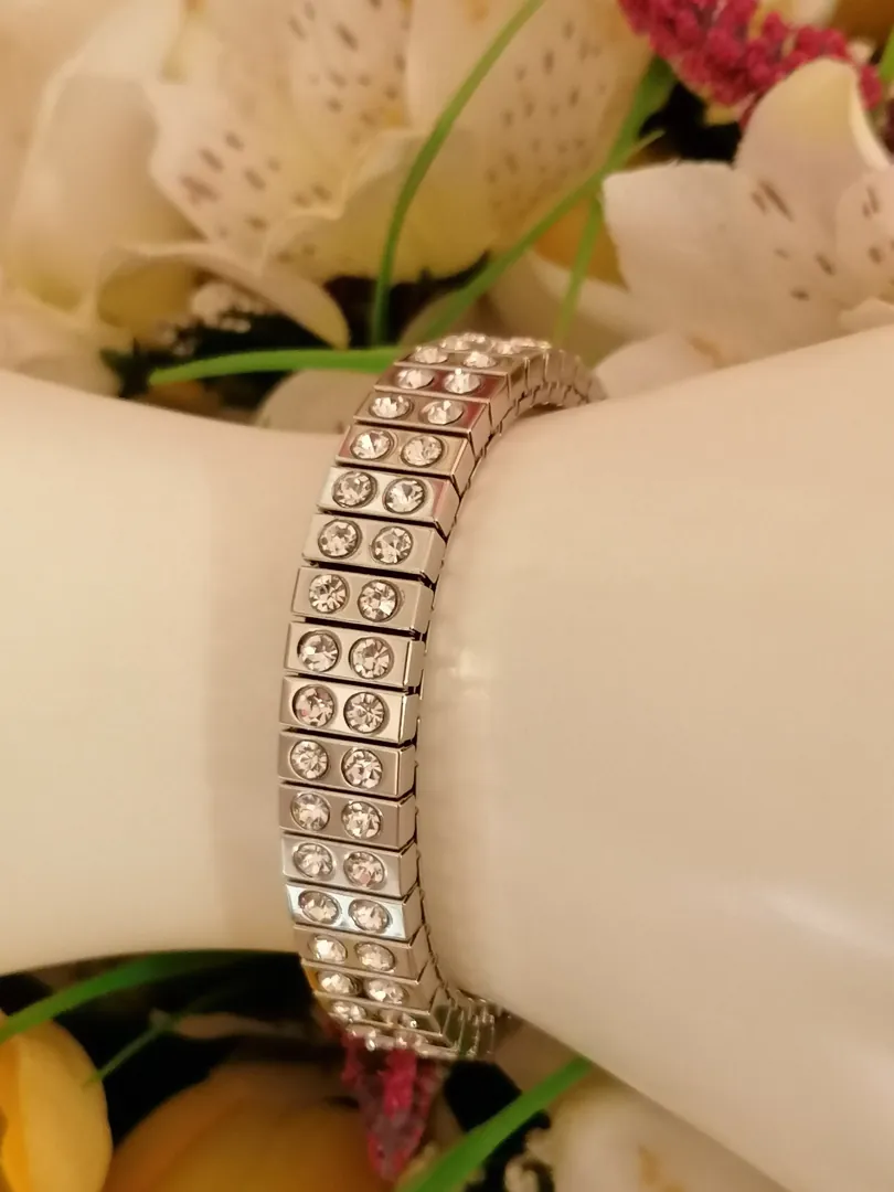 Swarovski Bracelet for women, silver jewelry, handmade flexible bracelet, gift for her, crystal jewelry, Christmas gifts, CZ Pierre Lorren, Cyprus.