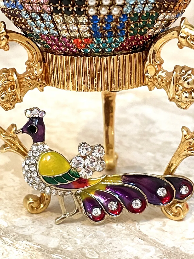 Pierre Lorren Peacock Faberge Egg style Fabergé egg Christmas Gift HANDCARVED NATURAL Faberge Egg Replica 30 Year Anniversary Gift for Her