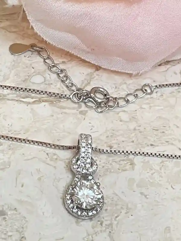 1.25ct Diamond Necklace GORDION KNOT Solitaire Diamond Pendant Necklace Handmade Jewelry White Gold Vmel Certifed Diamond Women Success LUCK 