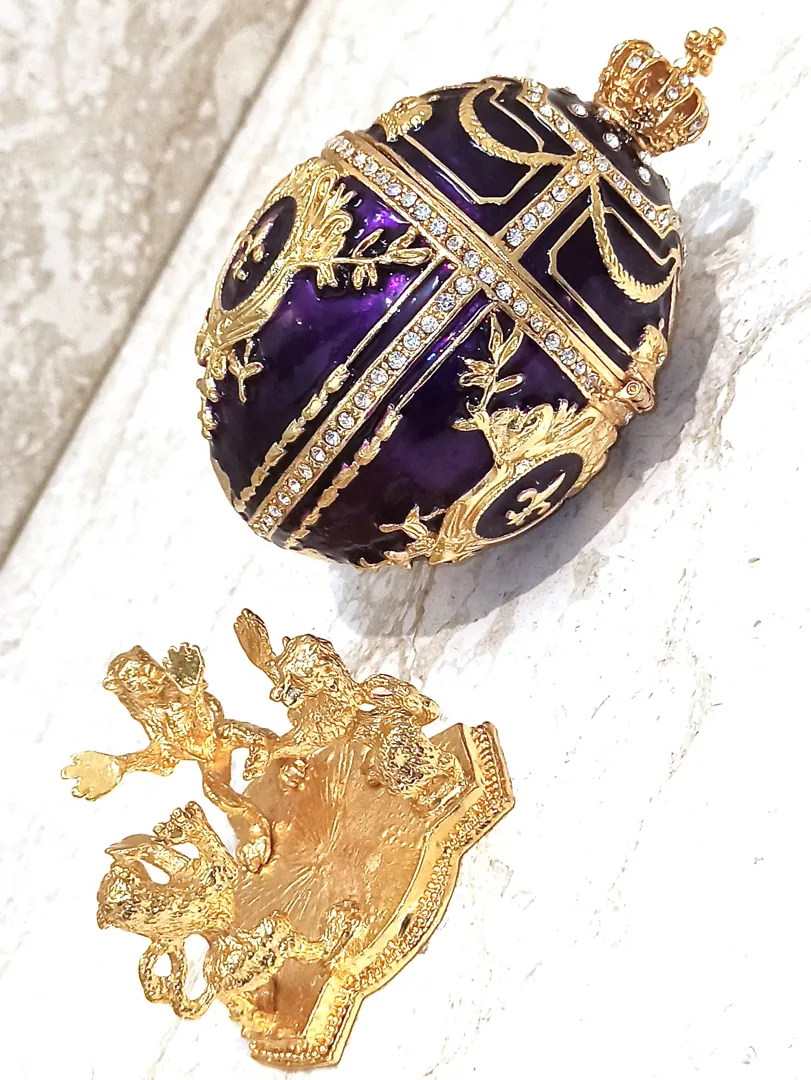 Mourning Sympathy Fabergé Egg Condolence Gift Pure Gold Decor Fabergé Jewelry Box 200 Swarovski Handmade Widow Loss of Husband Remembrance