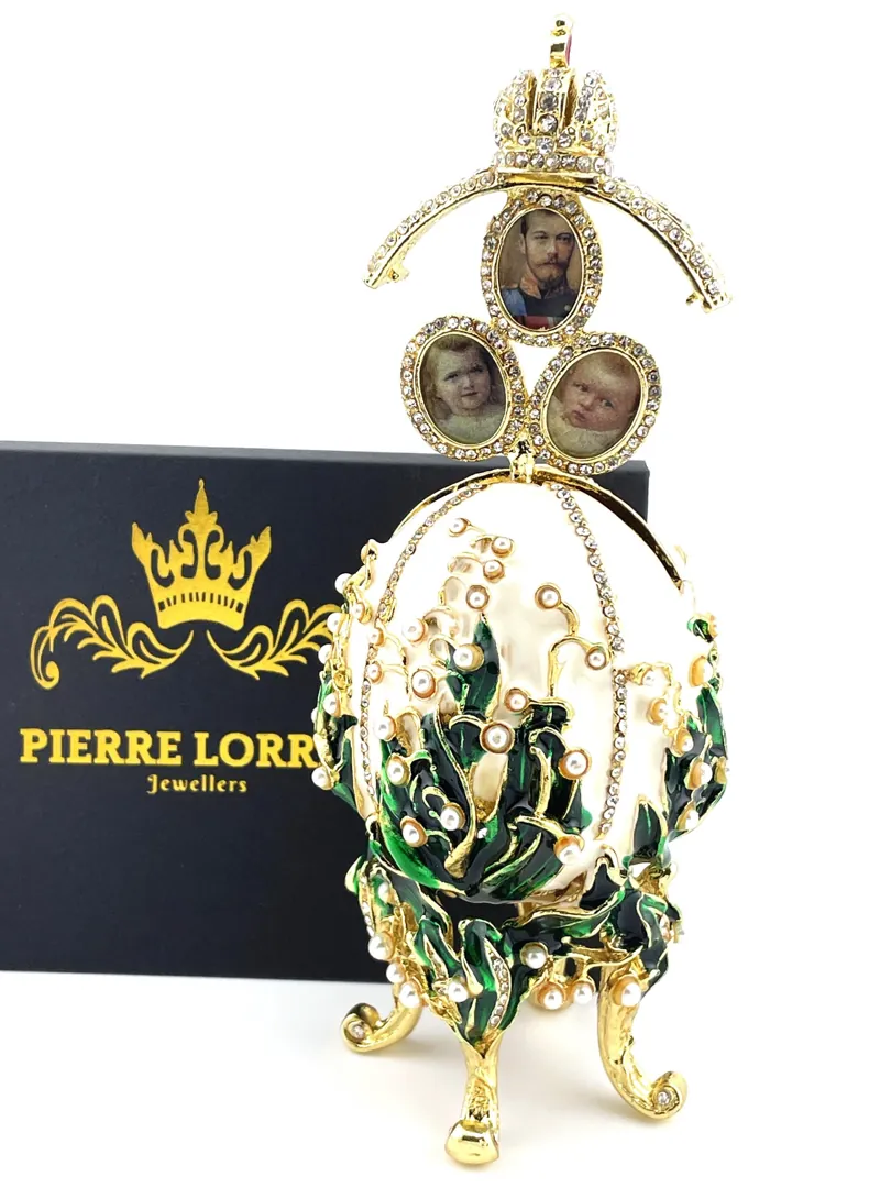 Faberge Egg style GOLD Swarovski Eggs Birthday Christmas gift for Him Good LUCK Handmade Men's Fabergé Imperial Egg by Pierre Lorren.