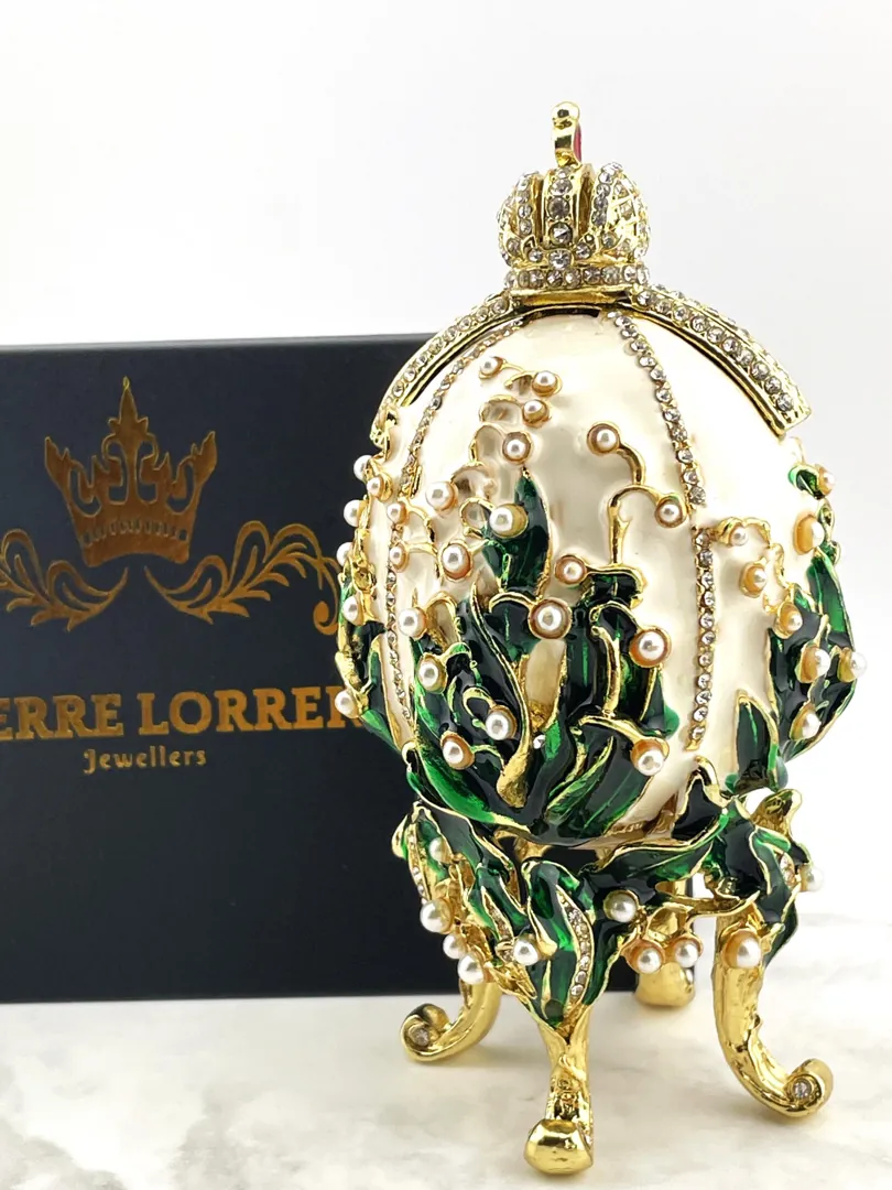 Faberge Egg style GOLD Swarovski Eggs Birthday Christmas gift for Him Good LUCK Handmade Men's Fabergé Imperial Egg by Pierre Lorren.