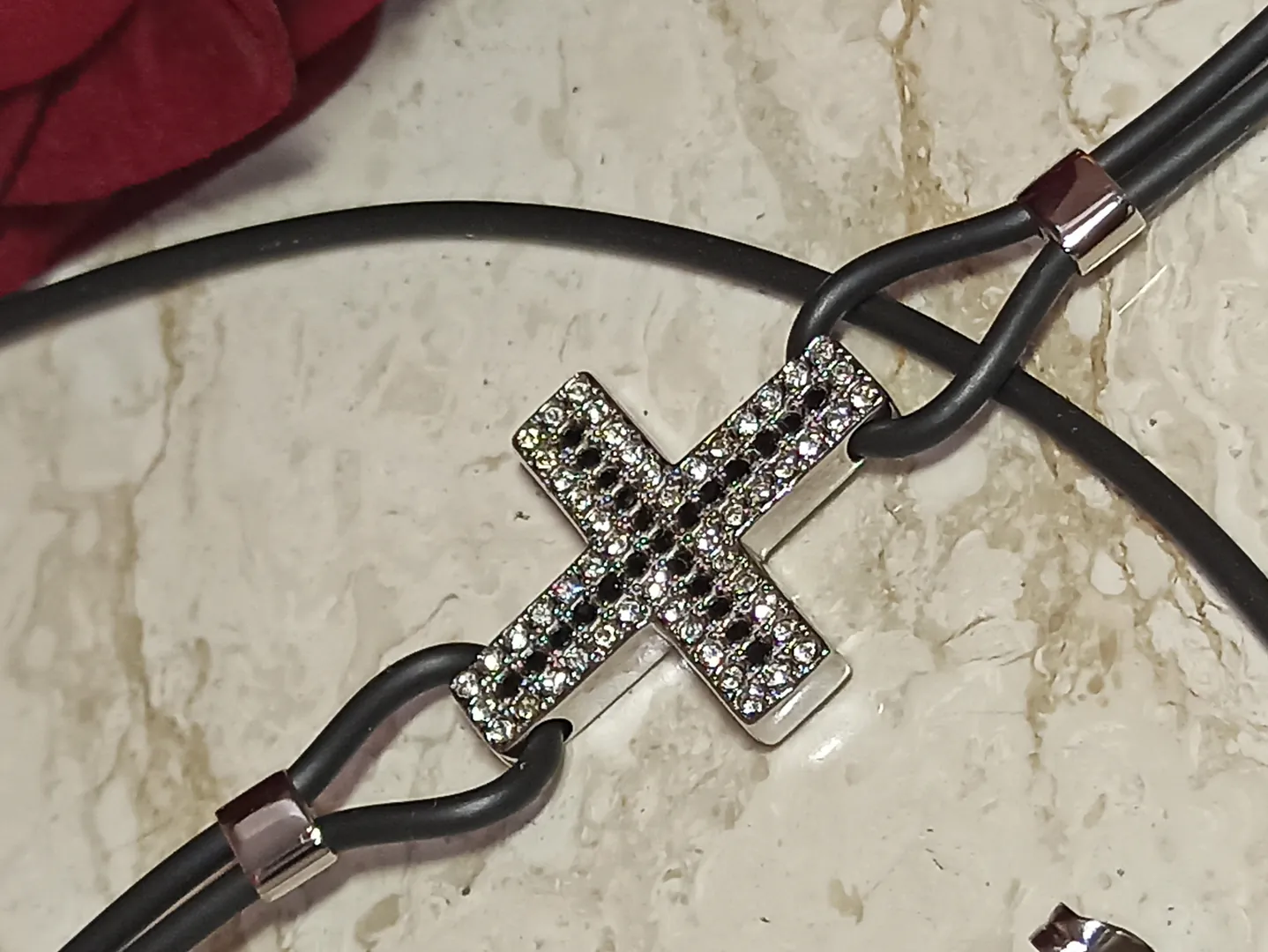 SILVER Modern CROSS Necklace set for women Swarovski Diamonds 1.64ct / Christian Jewelry / Cross Pendant Necklace Bracelet Earrings Silver Gift