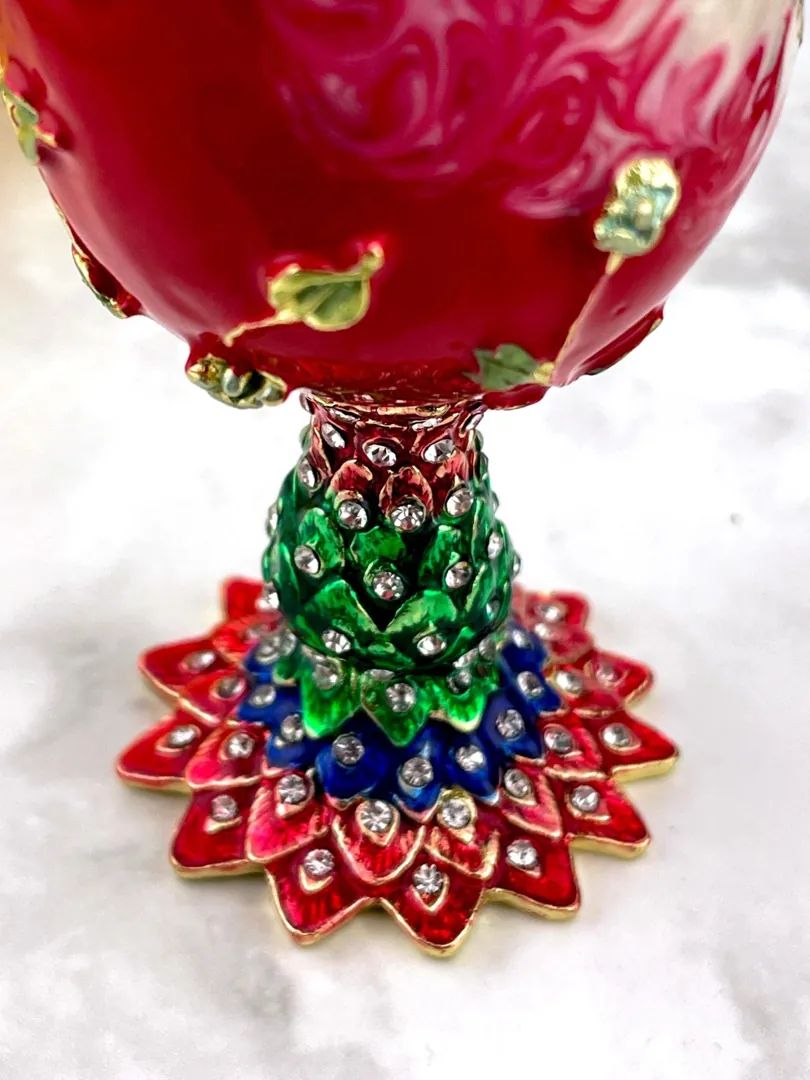 PEACOCK  Pierre Lorren Green Faberge Easter Eggs Russian Faberge Style Swarovski Pure Gold Handmade Son Graduation Wisdom Good Luck Boyfriend Gift
