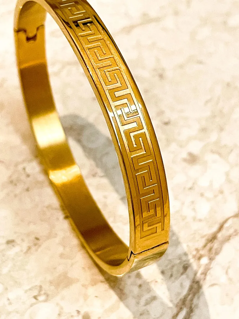 Meander Bracelet Greek Key Bracelet Yellow Gold Bracelet Ancient Greece Graduation ETERNAL Life Love SUCCESS Bracelet Key Bracelet for her