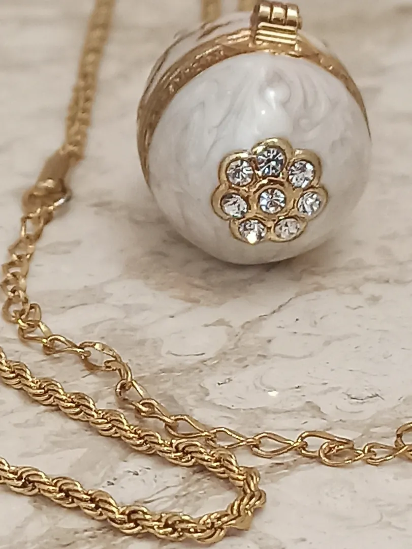Mothers Day Gift Box Luxurious Jewelry Box Only ONE Exquisite Gift Box Handcarved 24k Gold Austrian Crystal Pearl Faberge Necklace & Bracelet