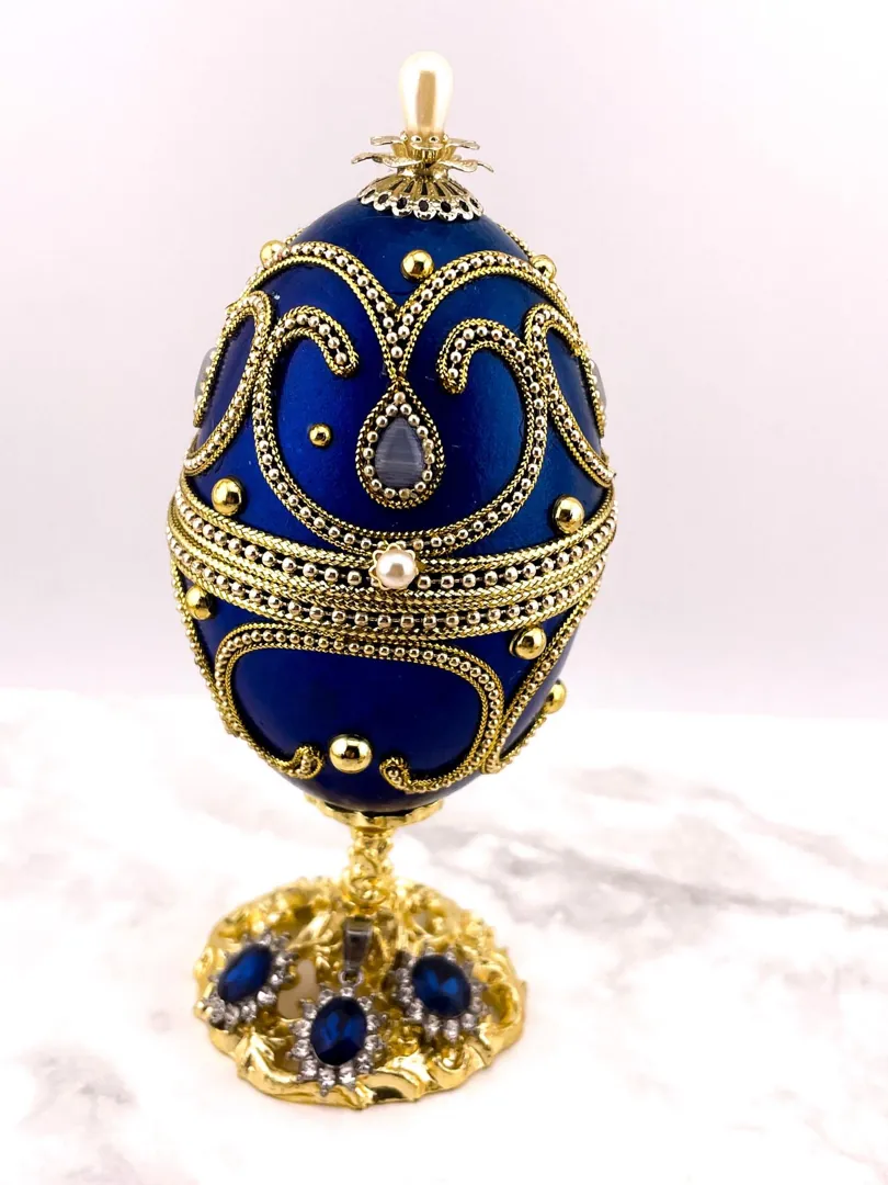 Antique Lady Diana Spencer Fabergé egg style Natural Sapphire Diamond Pendant Earrings Set Fabergé Easter Gift for Mother Princess of Wales