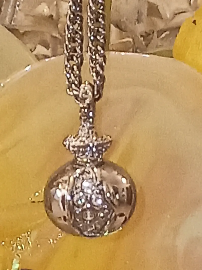 HANDMADE Pomegranate SWAROVSKI Diamond Jewelry .12ct / Pomegranate Pendant / Pomegranate Gift / Pomegranate Necklace Silver / Pomegranate Necklace