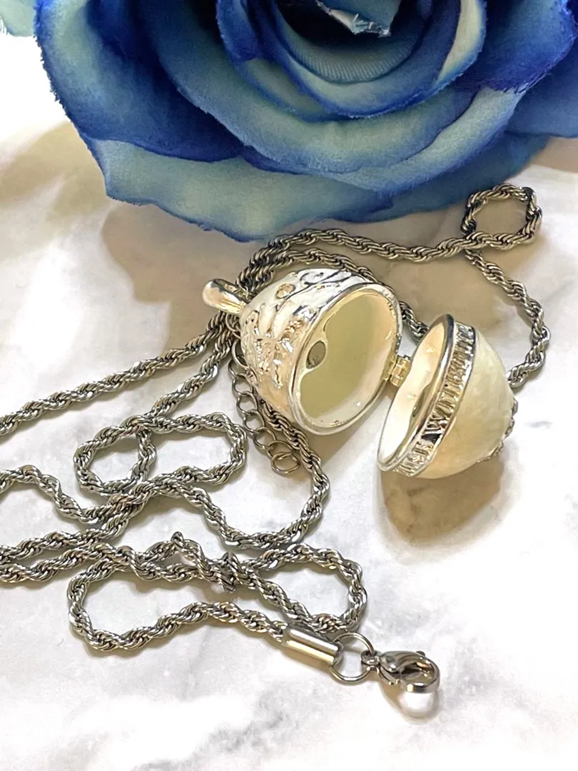 Pierre Lorren Silver Faberge Egg Pendant, Faberge Egg Necklace, Gift for Her, Faberge Pendant, Faberge Jewelry, Birthday Gift, Easter, Women's Gifts