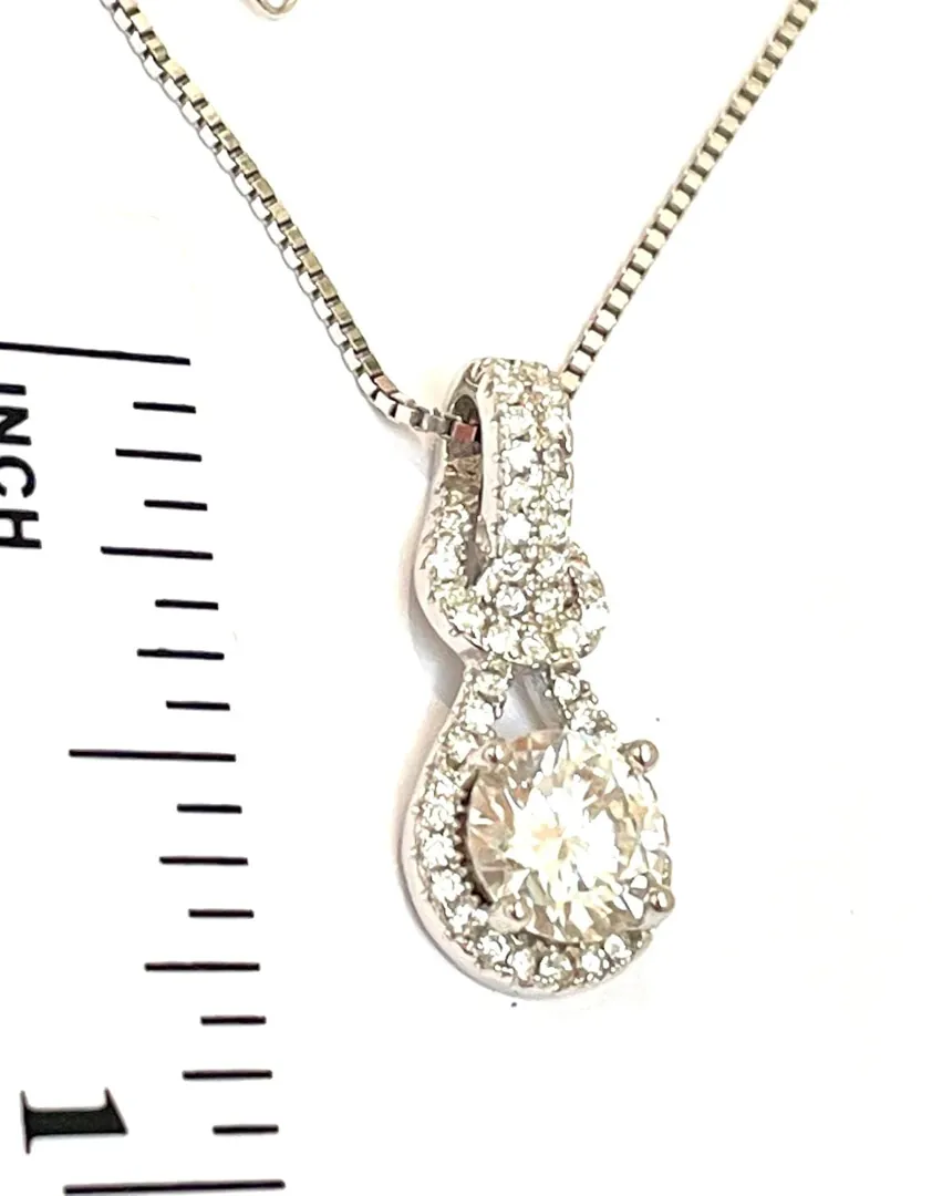 4.2ctw Certified Love Knot Diamond Jewelry Set: Diamond Pendant Necklace, Diamond Screwback Earrings, and Diamond Studs for Women in 18k Gold and Silver.