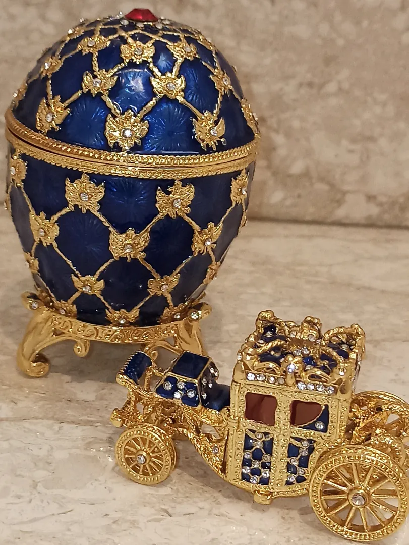 Faberge Egg Ornament for Parents Faberge Egg Trinket Box Home Decoration Handmade New Home Owner Gift Bracelet 24k Gold 10ct Austrian Crystal