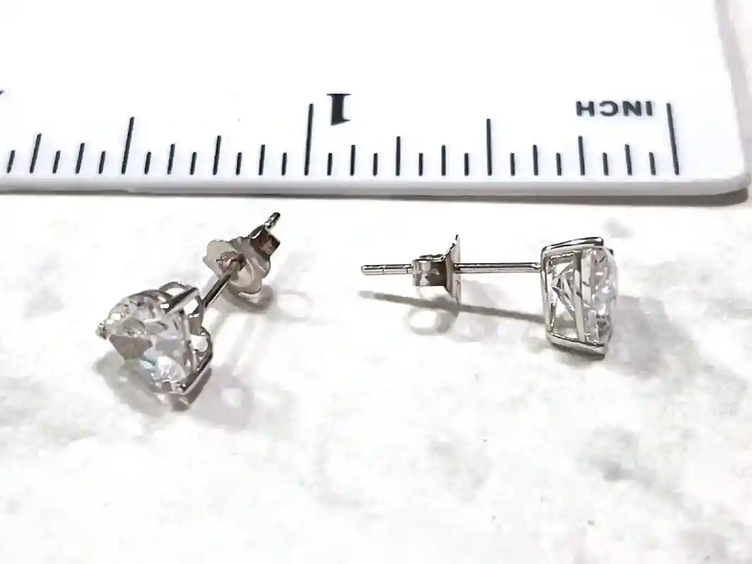 2carat Heart Shaped Diamond Earrings HANDMADE SOLID 18K White Gold Earrings Studs diamond Heart Jewelry for women 6.5mm Heart Diamond Studs 