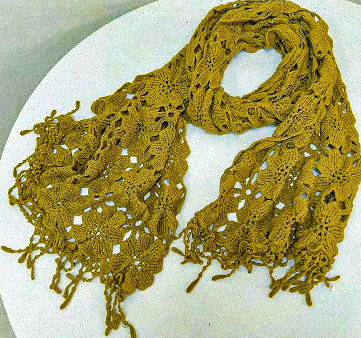 Green Premium Greek Cotton Scarf Crochet Scarf Handmade in Greece Scarves Spiral INFINITY Endless LOVE Hypoallergenic Scarf Gift for Women