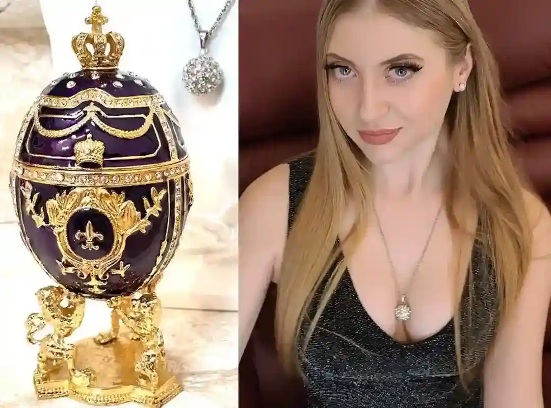 Sympathy Gift for loss of a Loved One Bereavement Gift Remembrance Ornament Grief Memorial Ornament Faberge egg Trinket & Diamond Necklace 