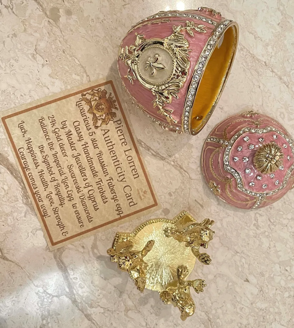 Pierre Lorren Silver Fabergé Egg Red Handmade