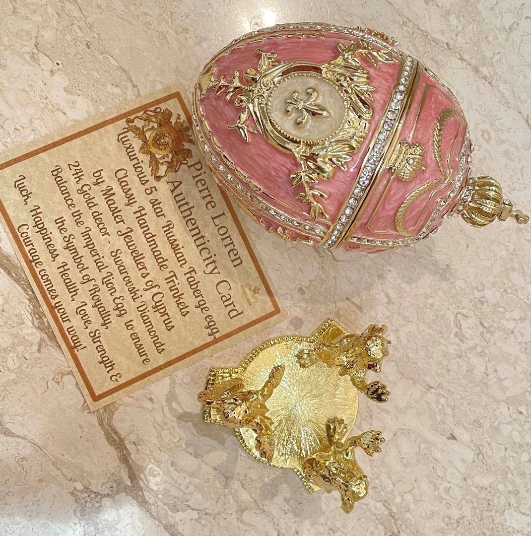 Pierre Lorren Silver Fabergé Egg Red Handmade