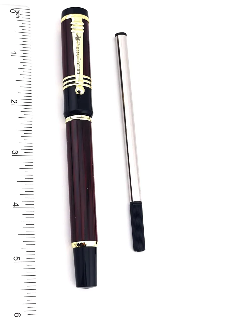 PierreLorren Professional Pen Fancy Roller Ball Pen Luxury Pen Handmade Writing Pen Burgundy Silver 18k GOLD Graduation Pen SUCCESS VICTORY