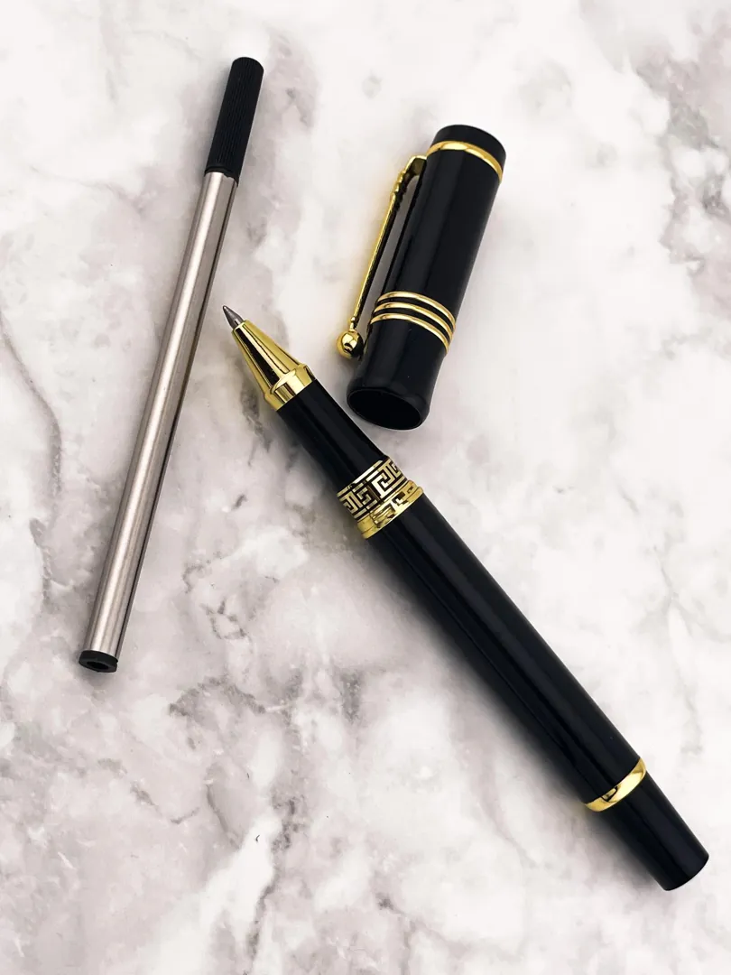 Pierre Lorren Professional Pen Fancy Roller Ball Pen Luxury Pen Handmade Writing Pen Black Silver 18k GOLD Graduation Pen SUCCESS VICTORY