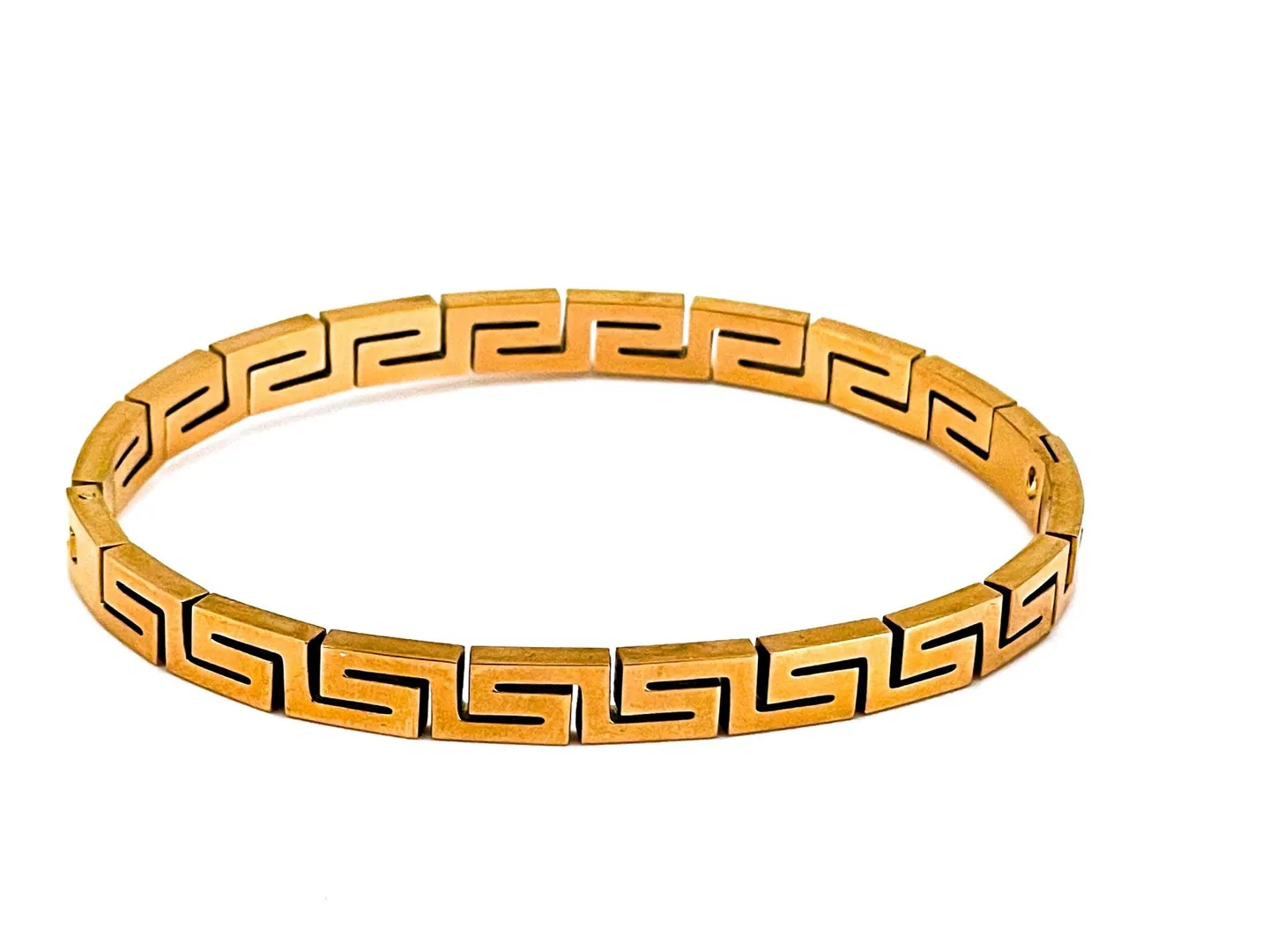 18k Rose Gold Key Bracelet Greek Jewelry Bracelet Infinity Bangle Bracelet Ancient Greek Key Jewelry Meander Bracelet Anniversary Gift 8mm