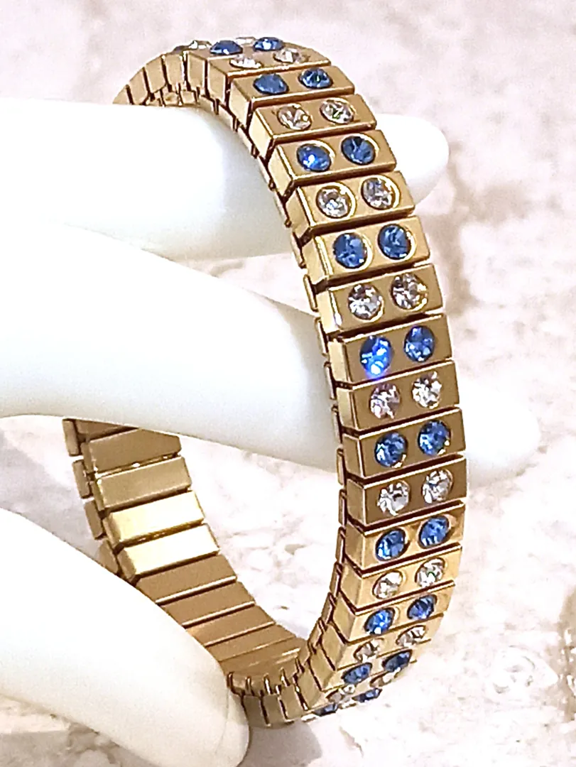 Blue Topaz Bracelet, Handmade, Artisan Jewelry, November Birthstone, 24K Gold, Bracelet, Minimalist, Blue Gemstone Bracelet, Gift for Her.