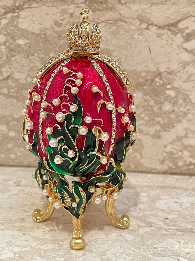 Fabergé Egg Antique Fabergé Egg Style Photo Frame, Bridal Shower Gift for Bride-to-Be, Fabergé Egg Jewelry Necklace, Gold Wedding Gift, Marriage.