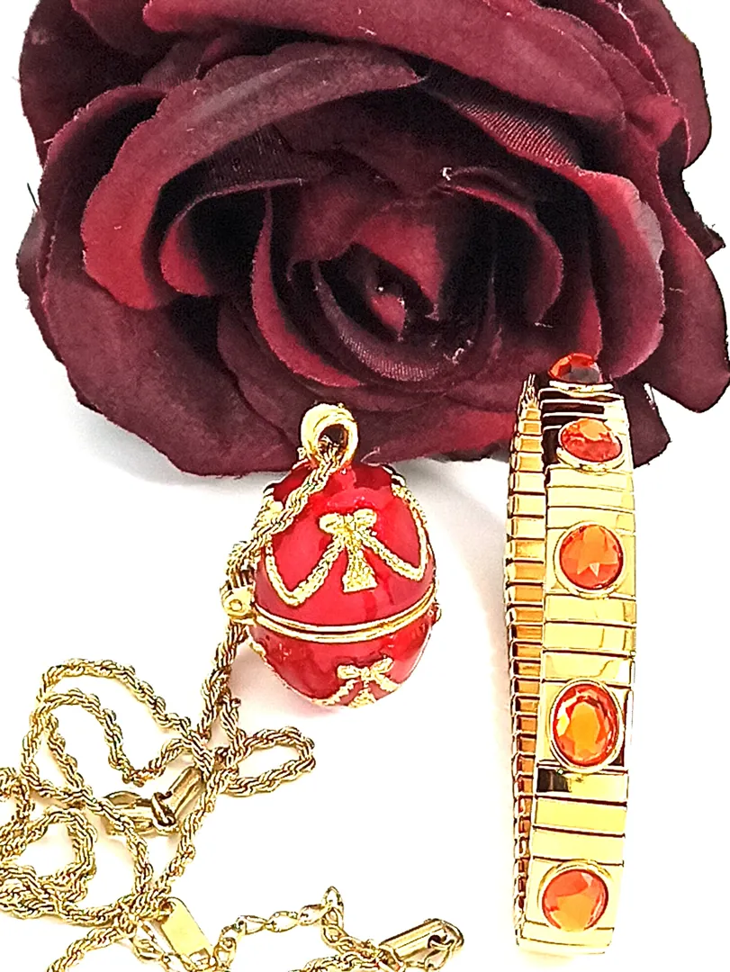 Designer Jewelry Faberge Egg Necklace Faberge Egg Pendant Valentine Day Gift for Her Faberge Style Egg 24K Austrian Crystal Handset Locket.